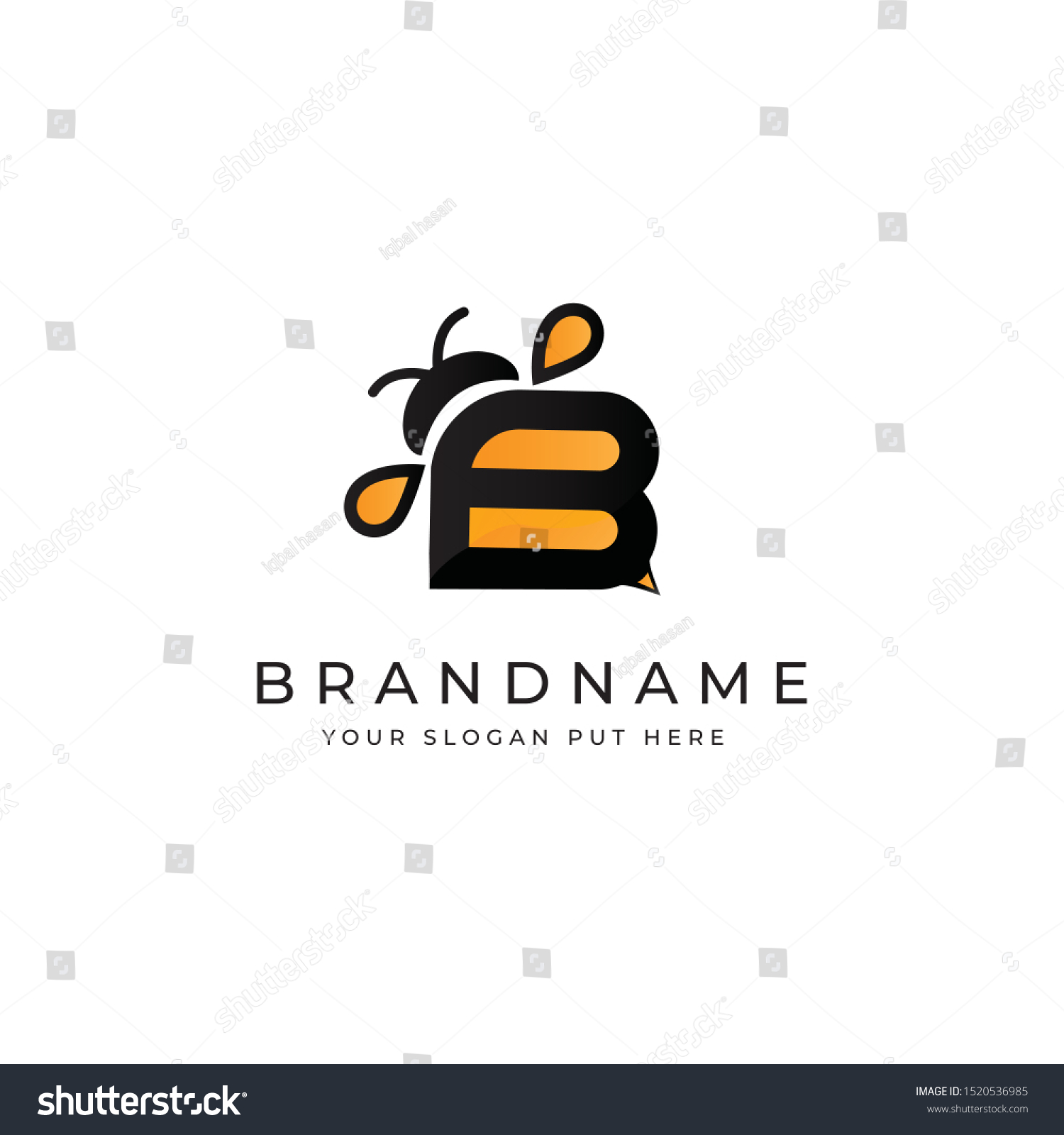 B Letter Bee Logo Design Template Vector Eps - Royalty Free Stock ...