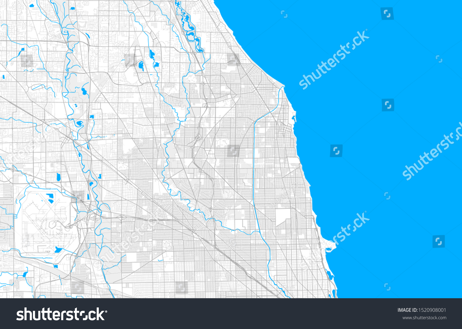 Rich detailed vector area map of Skokie, - Royalty Free Stock Vector ...