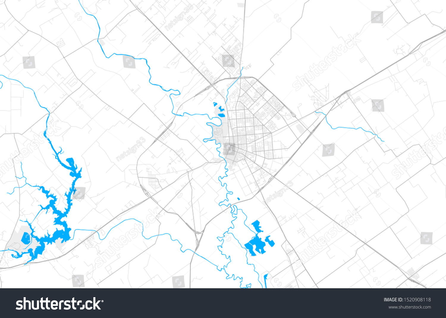 Rich detailed vector area map of Victoria, Texas - Royalty Free Stock ...