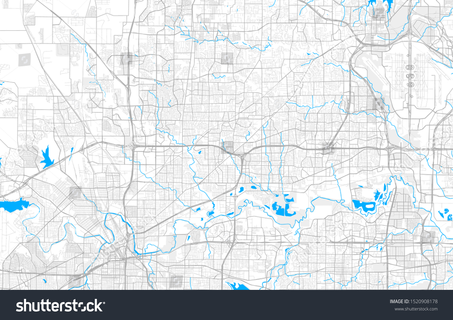 Rich detailed vector area map of North Richland - Royalty Free Stock ...