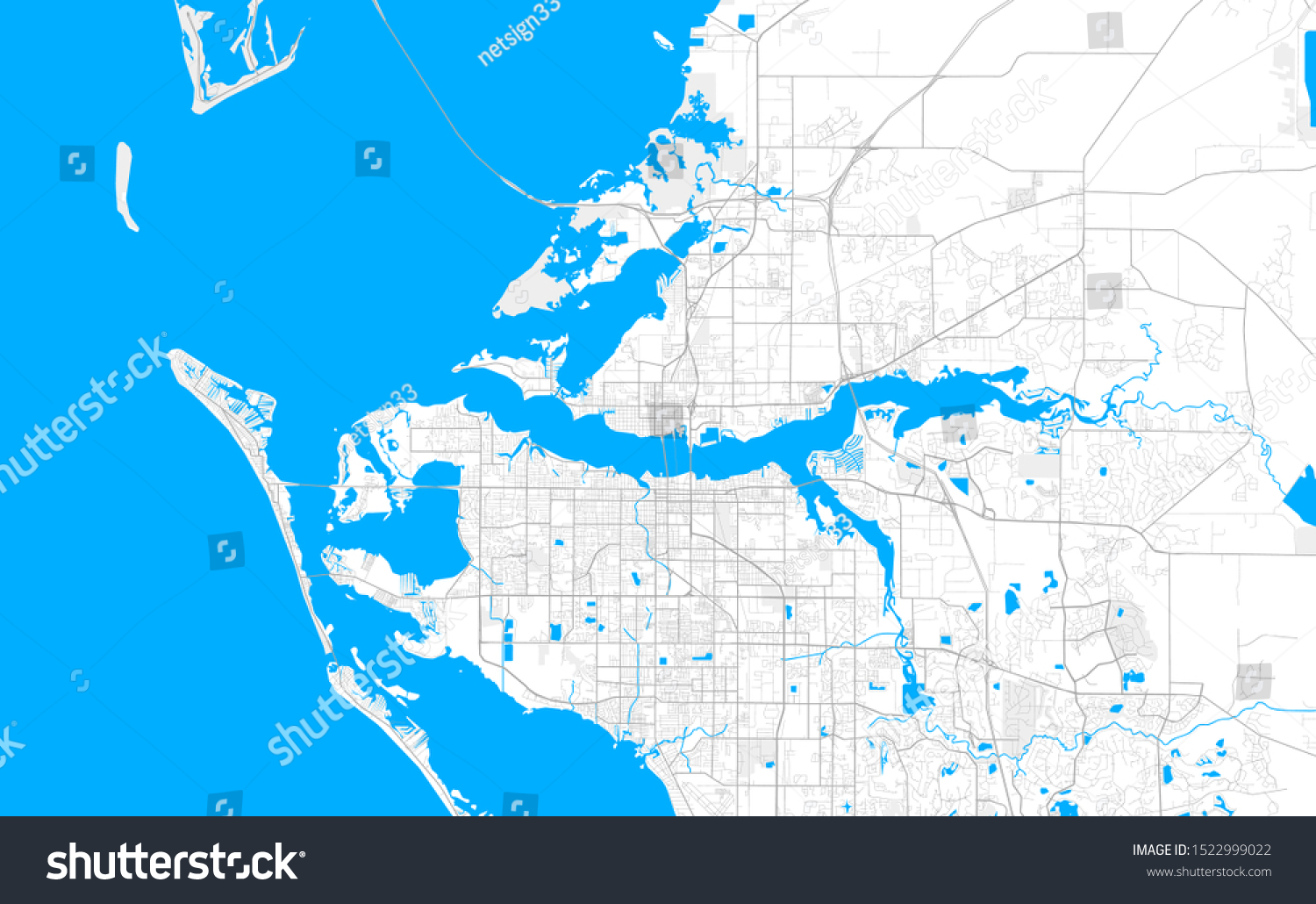 Rich Detailed Vector Area Map Of Bradenton Royalty Free Stock Vector   Avopix 1522999022 