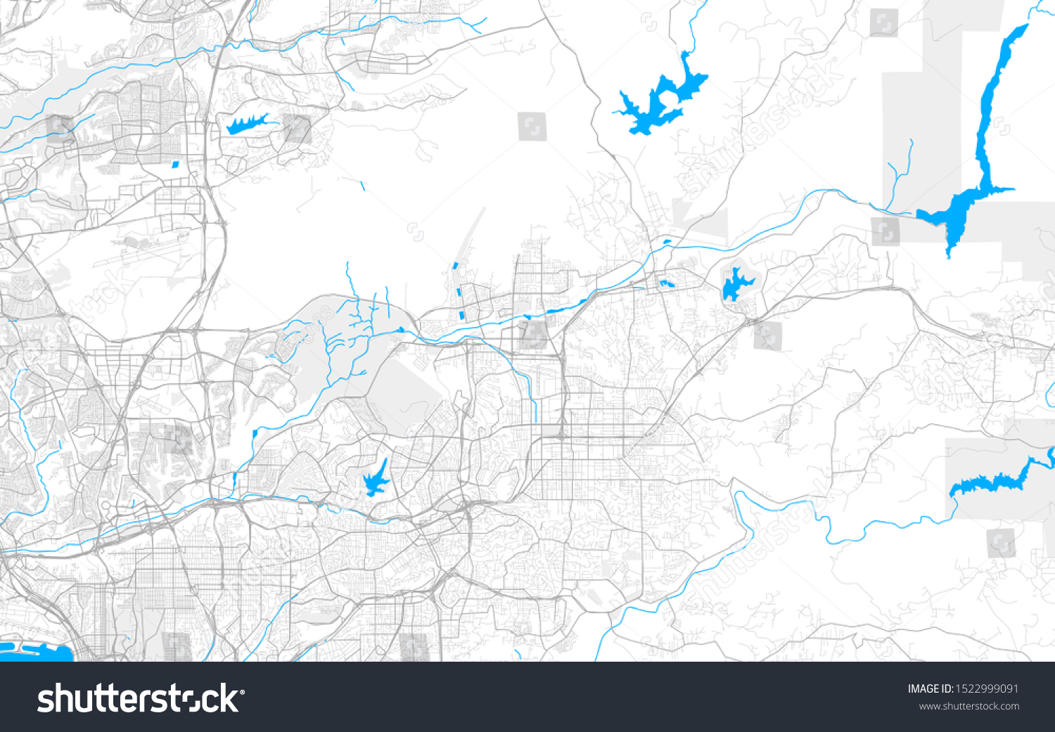 Rich detailed vector area map of Santee, - Royalty Free Stock Vector ...