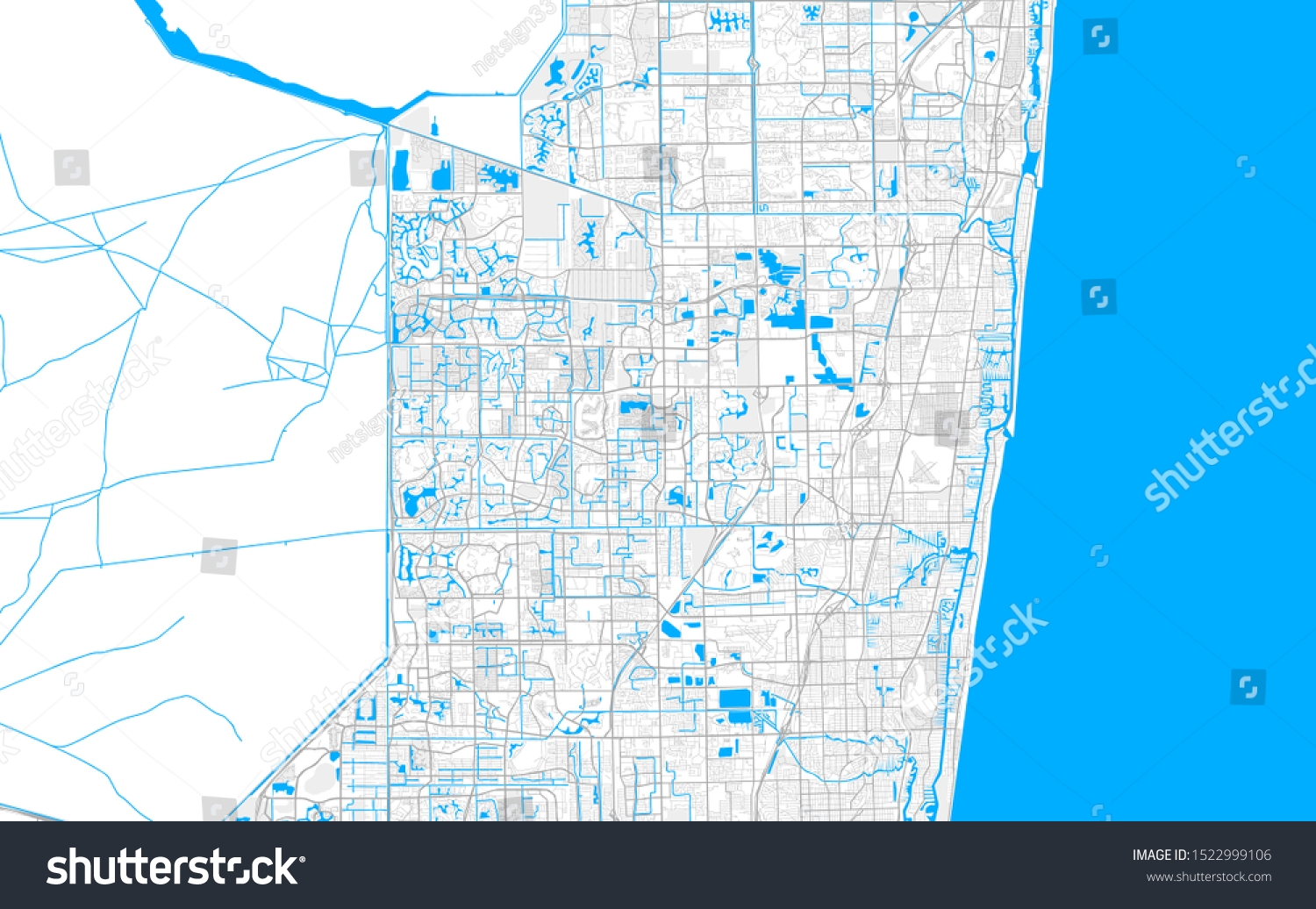 Rich detailed vector area map of Margate, Royalty Free Stock Vector