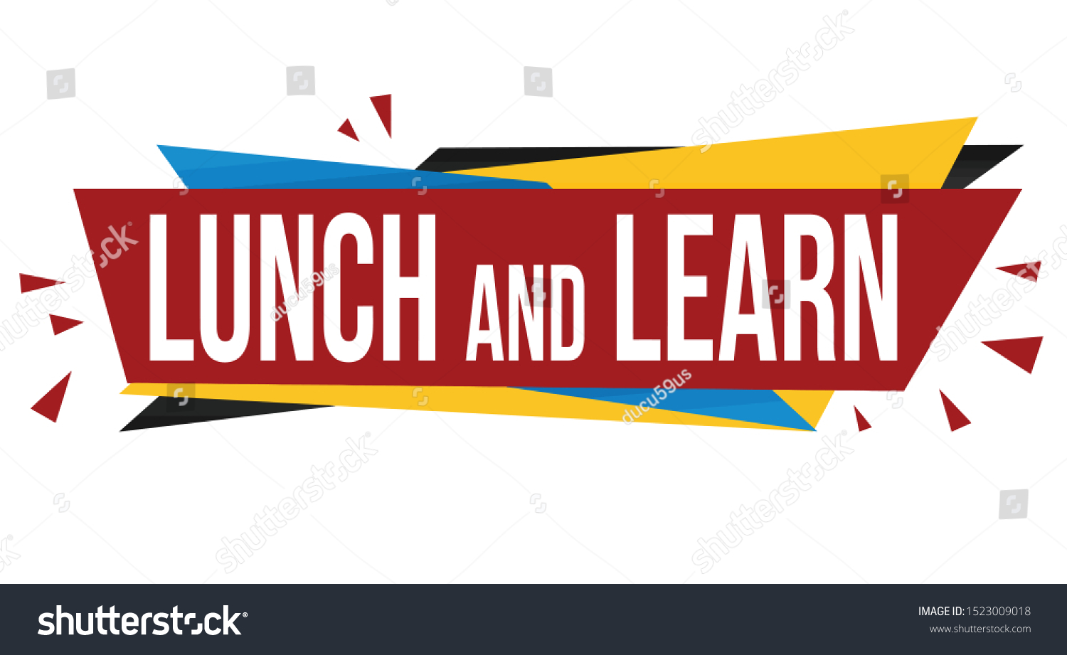 Lunch and learn banner design on white background, vector illustration