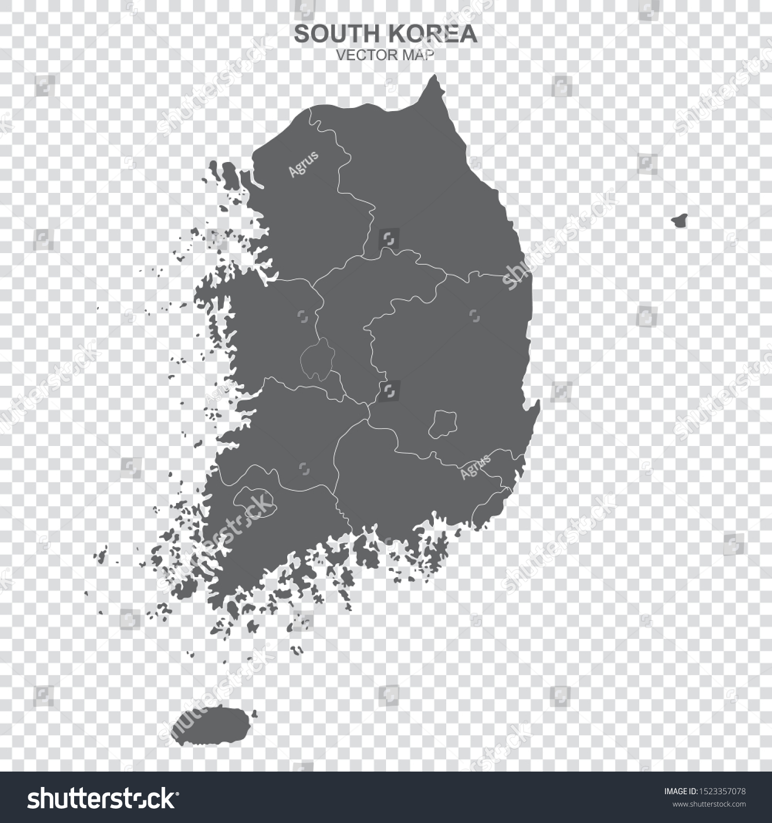 Political Map Of South Korea Isolated On - Royalty Free Stock Vector 