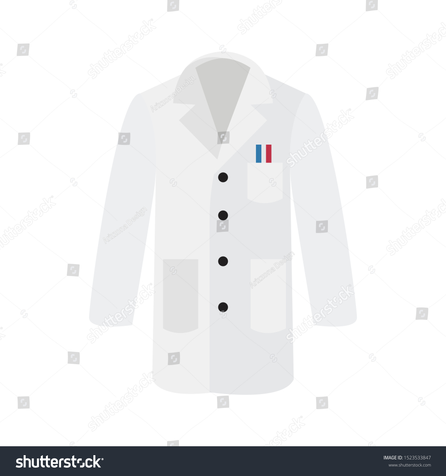 Laboratory Coat Vector Illustration Emoji Royalty Free Stock Vector