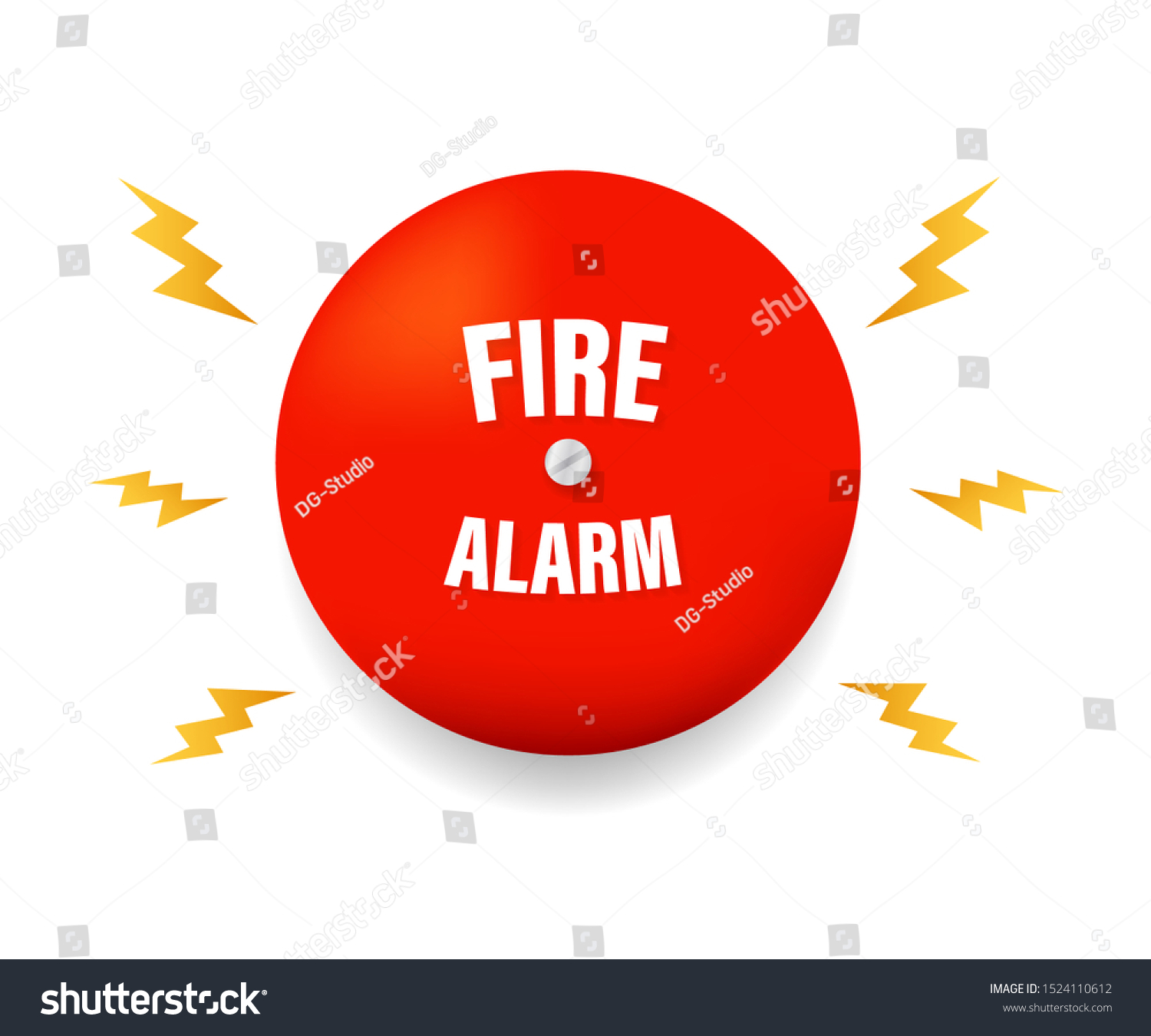 Fire alarm system. Fire equipment. Vector - Royalty Free Stock Vector ...