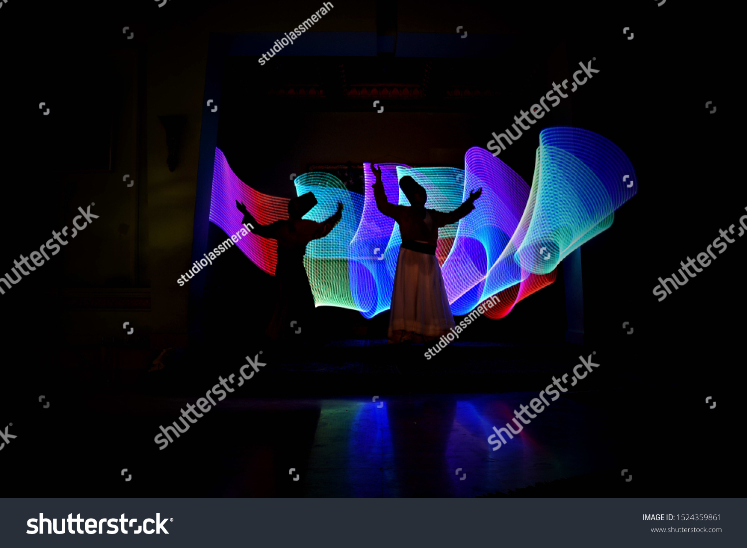 whirling Sufi dance in silhouette #1524359861