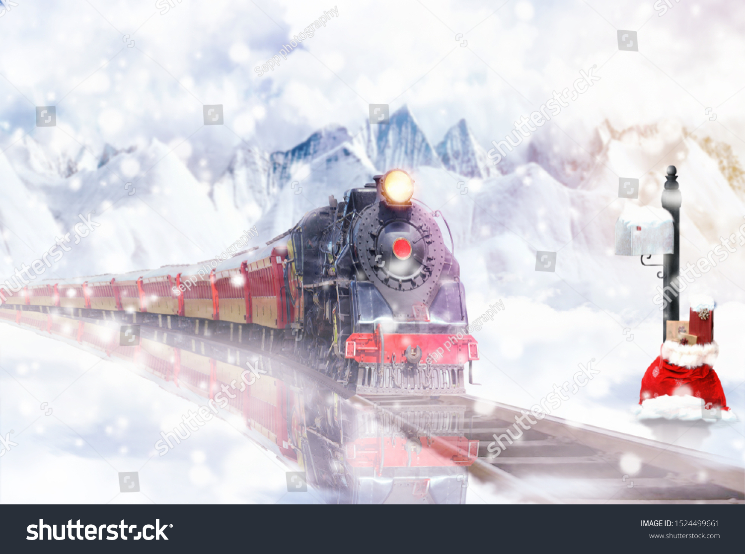 Christmas Express in the snowy landscape brings gifts #1524499661