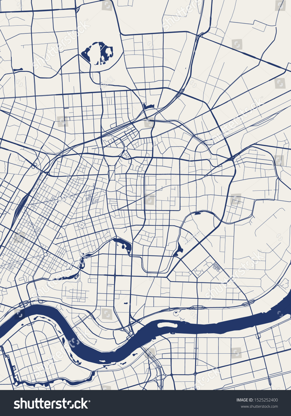 vector map of the city of Shenyang, China - Royalty Free Stock Vector ...