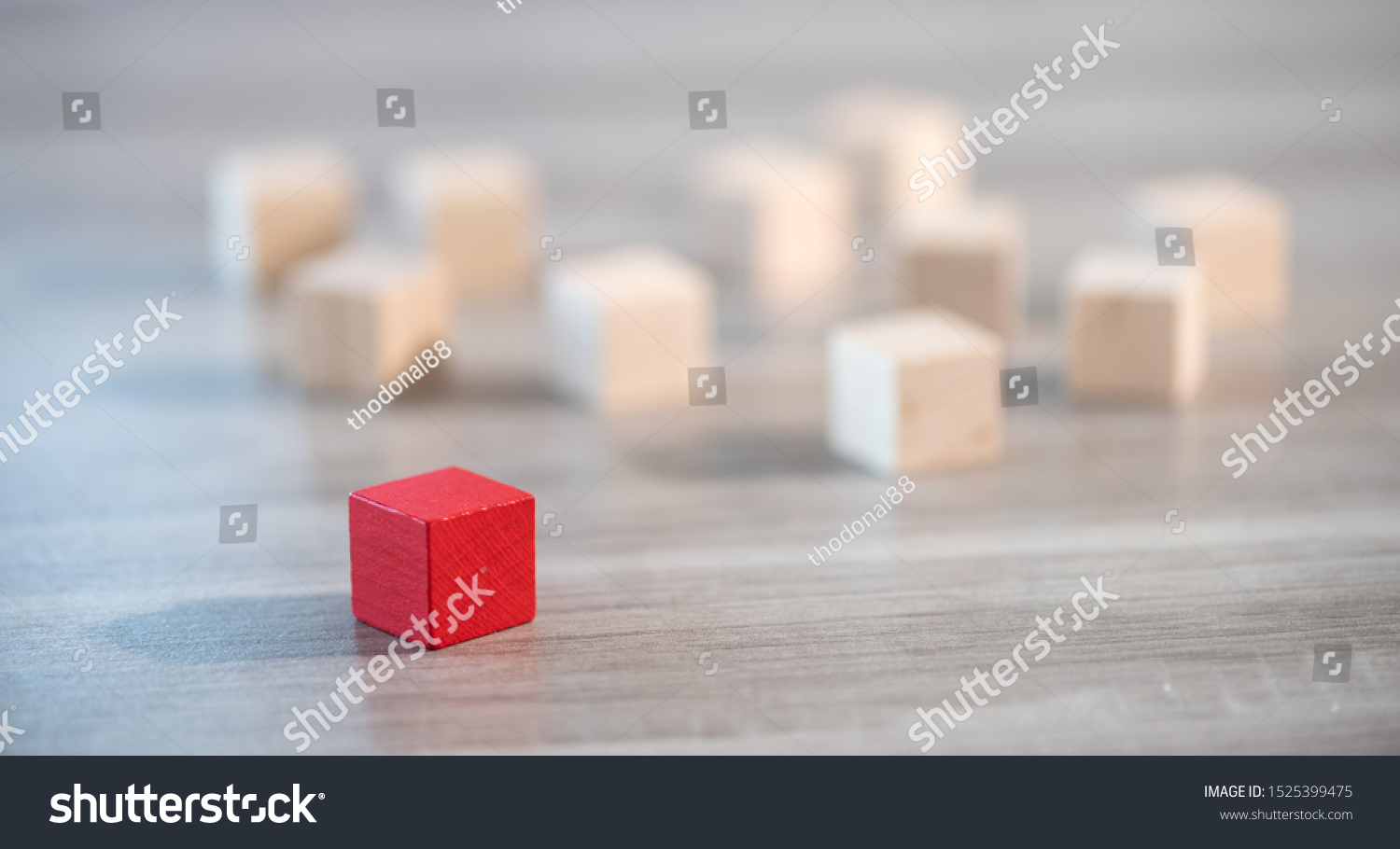Concept of individuality with wooden cubes #1525399475