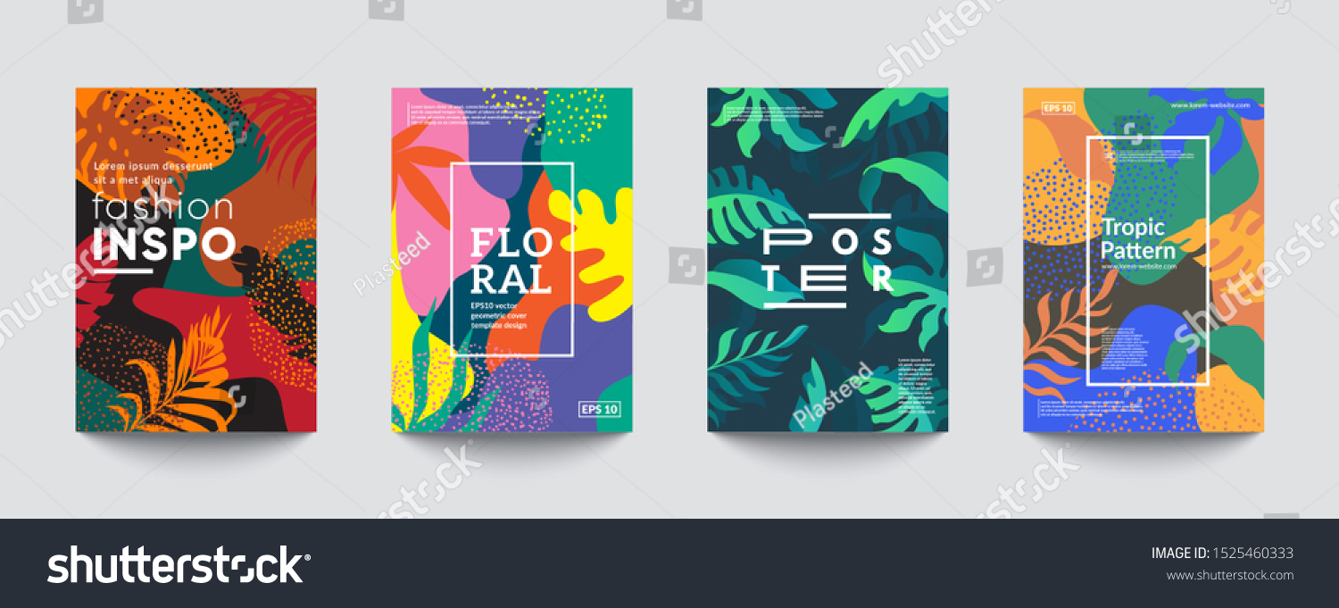 Tropic minimal cover templates. Invitation cards. Eps10 vector.  #1525460333