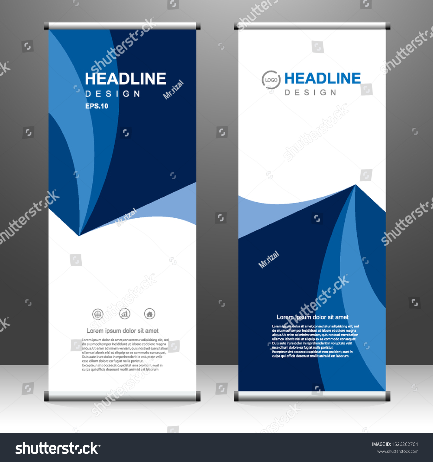 Roll Up Banner Vertical Template Design For Royalty Free Stock Vector 1526262764 1991