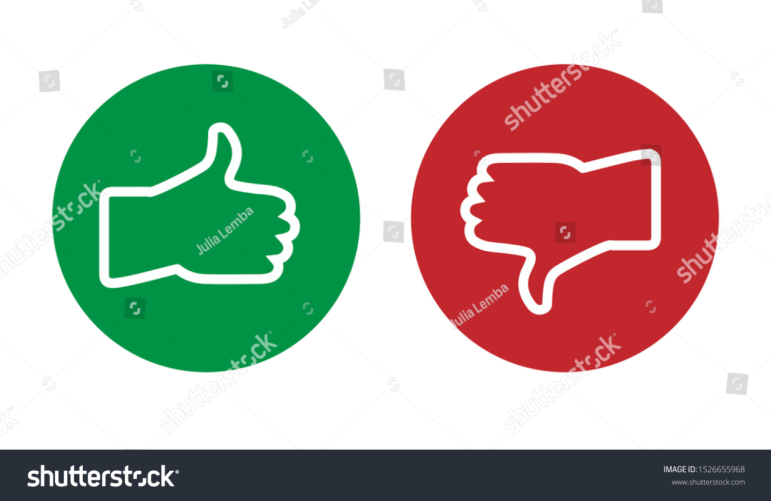 Flat design of like and dislike symbols. Thumbs - Royalty Free Stock ...