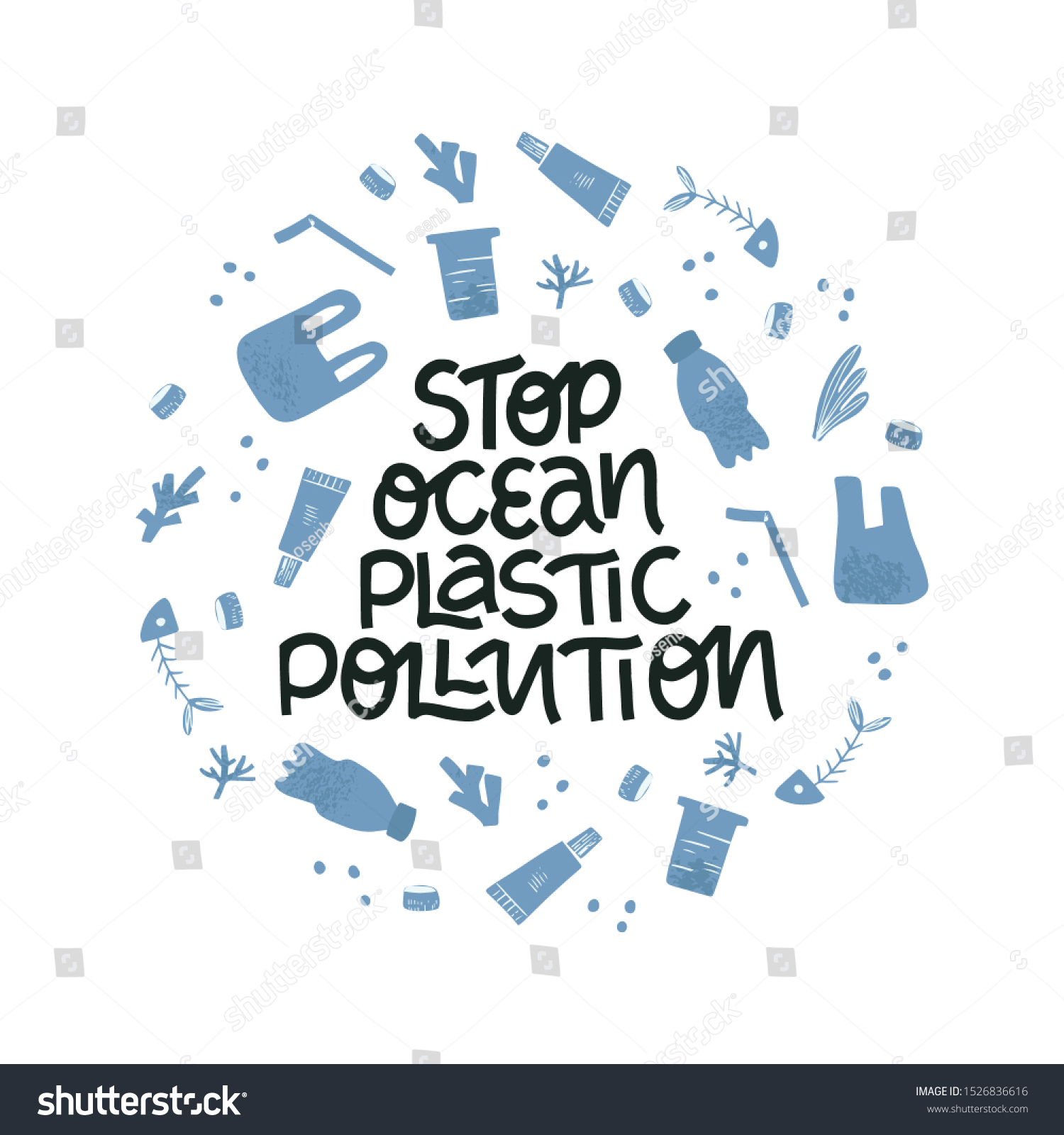 Water plastic pollution banner template. Vector - Royalty Free Stock ...