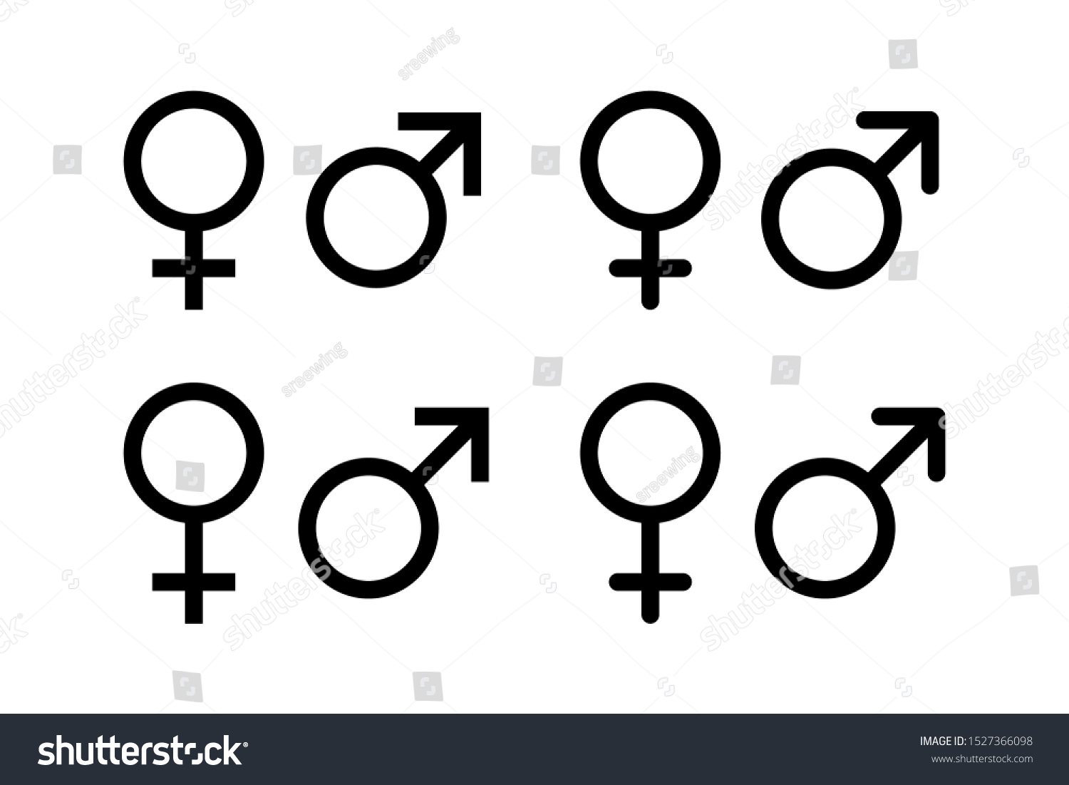 Gender Symbols Male and Female Icons Set Flat - Royalty Free Stock ...