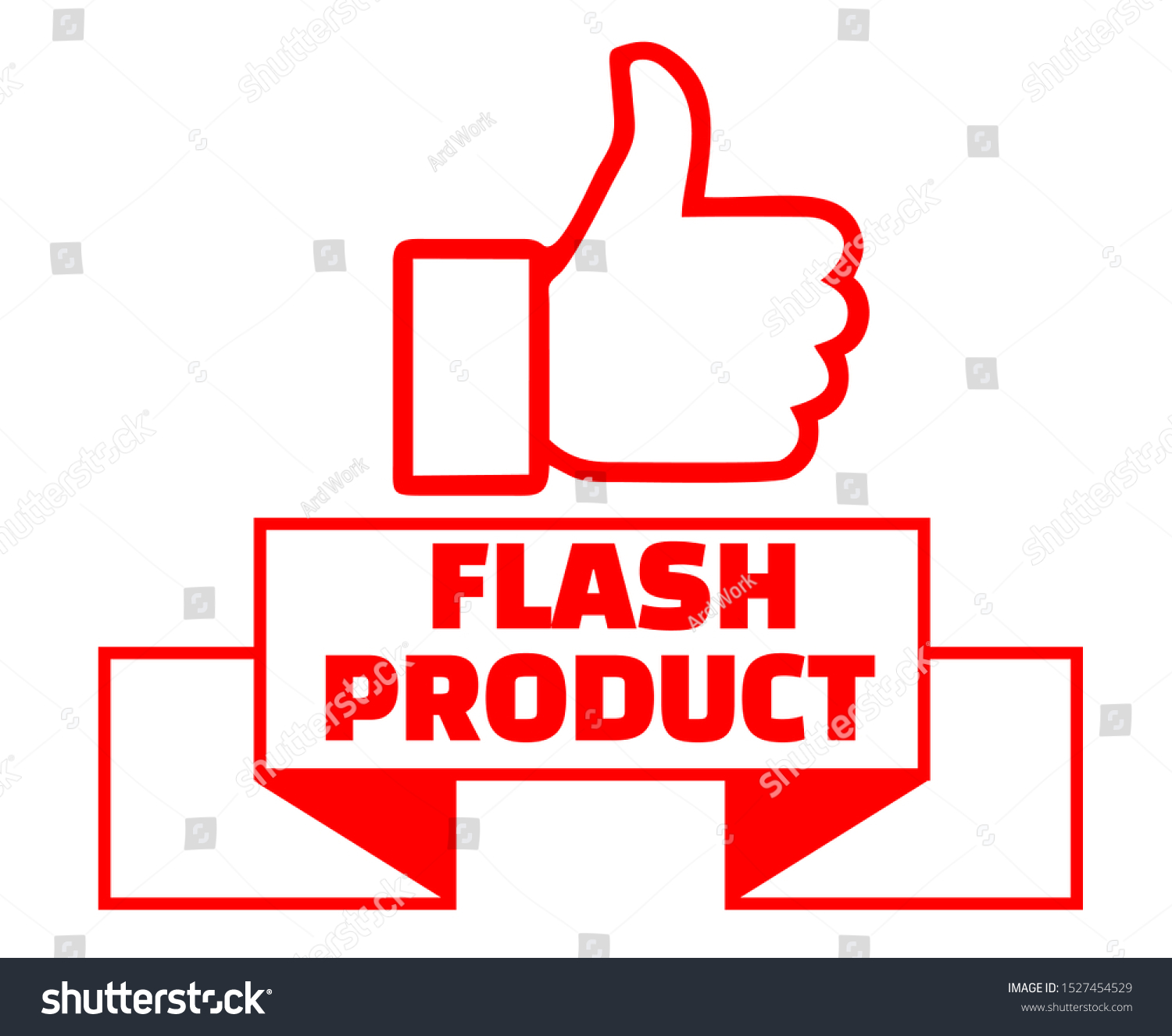 Flash Product Thumb Tag Banner Illustration. Red Vector Element for shop retail #1527454529