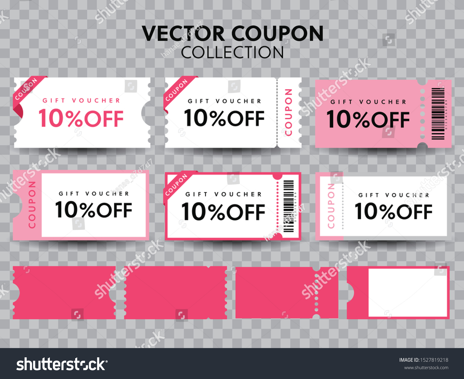 COUPON FASHION TICKET CARD  element template for graphics design. Vector illustration #1527819218