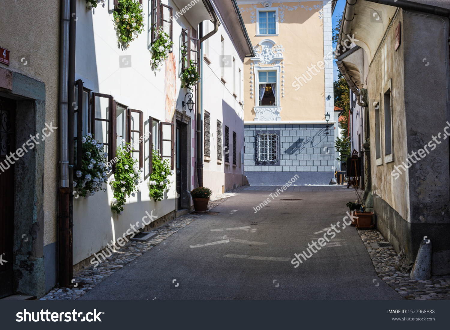 An old and beautiful street in Radovljica in Slovenia #1527968888