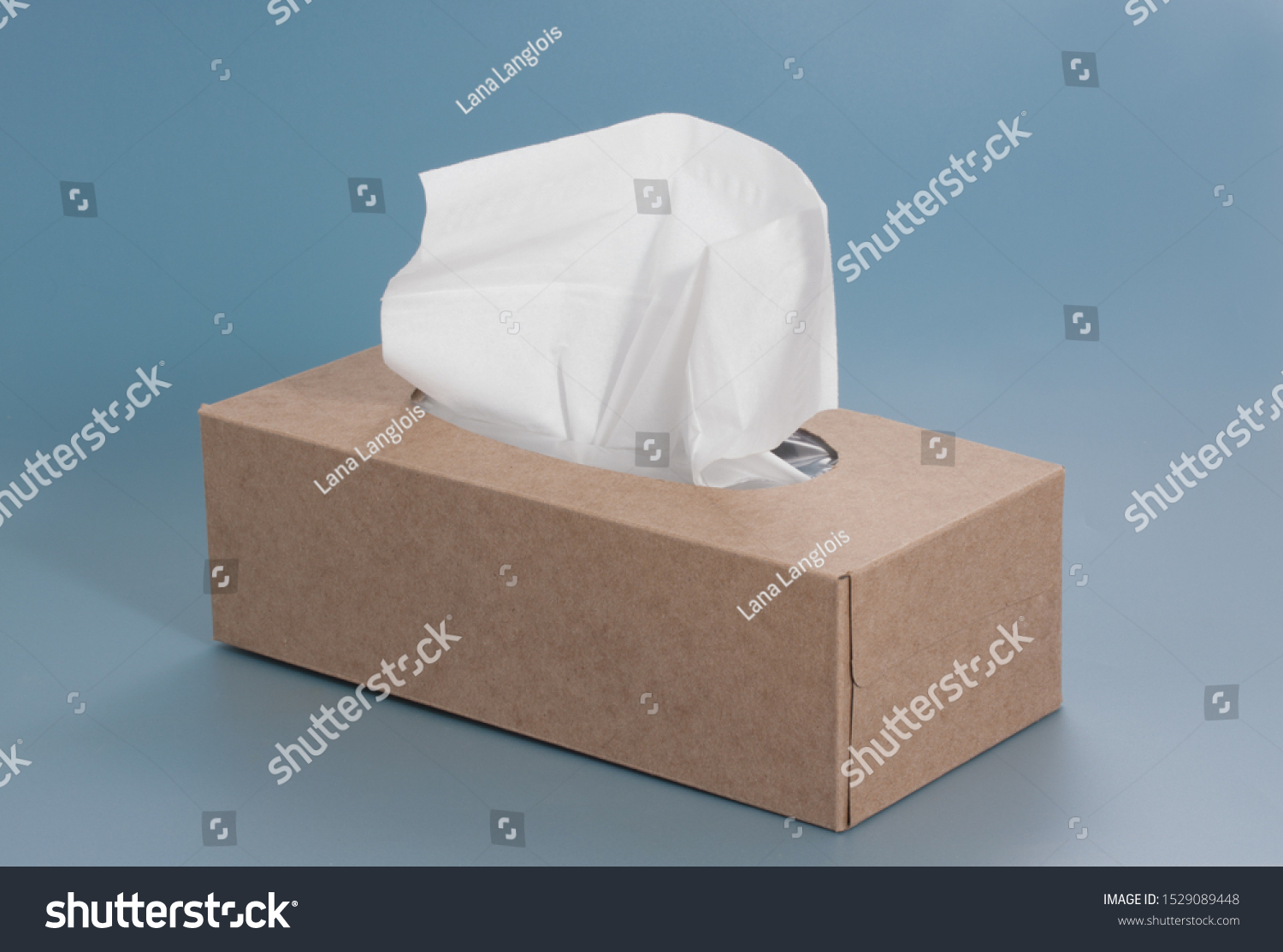 Nice brown tissue paper box on blue background #1529089448