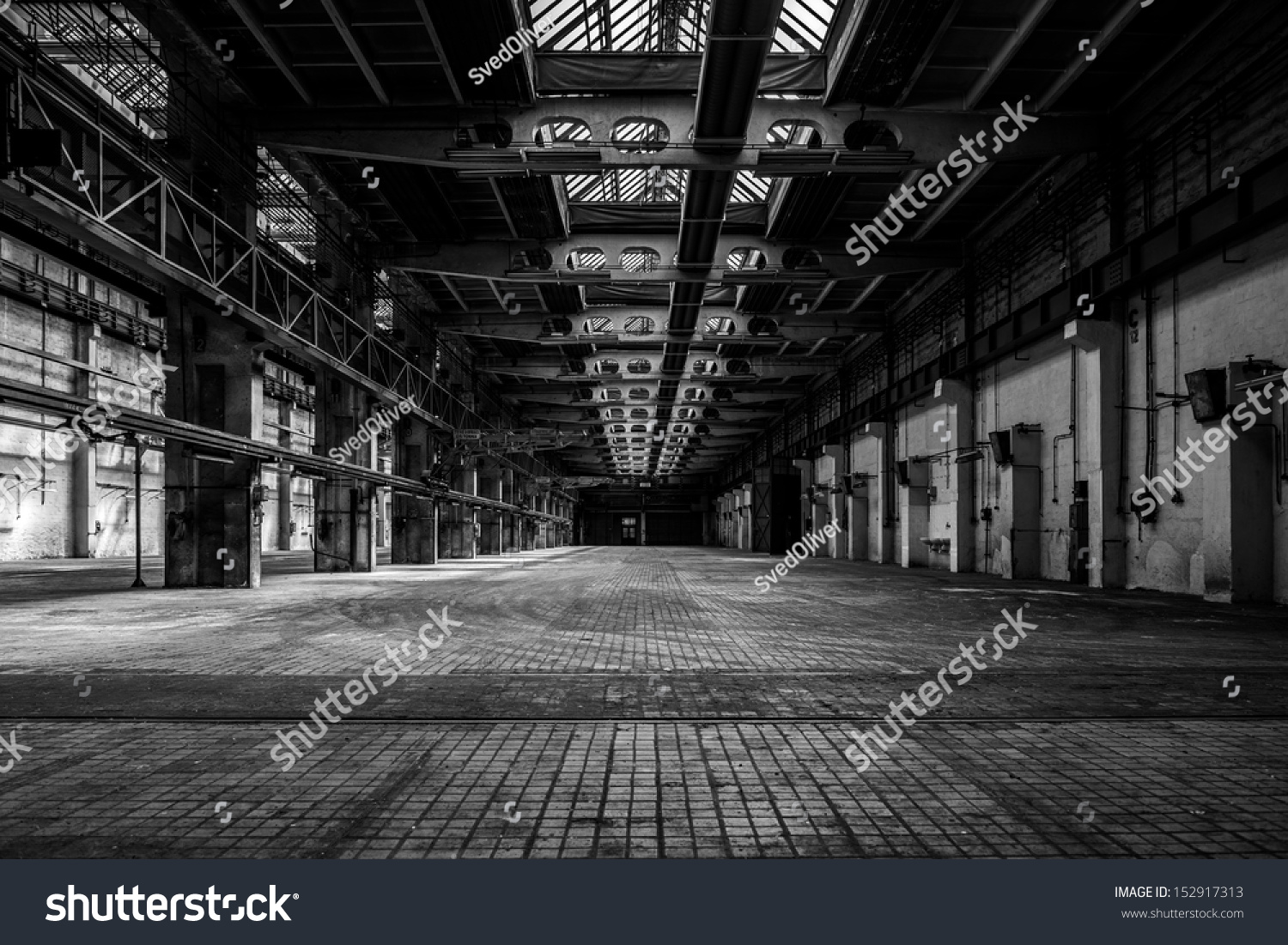 Industrial interior of an old factory building #152917313