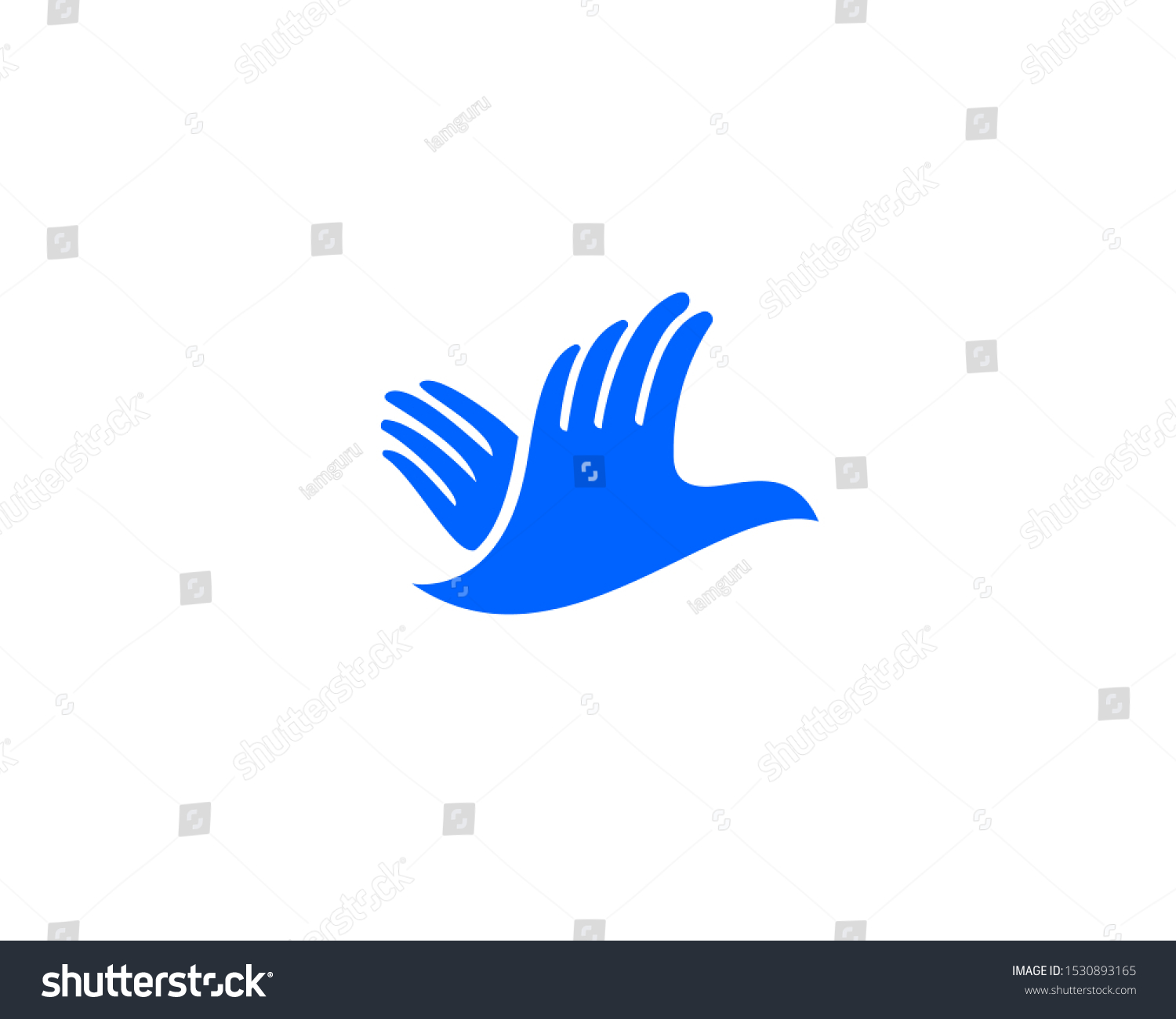 Hands bird logo design. Fingers wings dove - Royalty Free Stock Photo ...