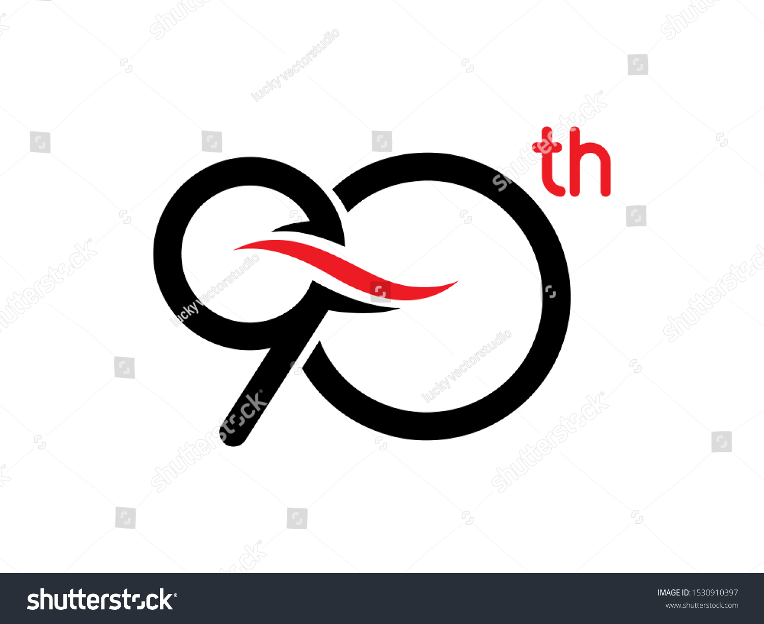 Number 90 logo or symbol template design - Royalty Free Stock Vector ...
