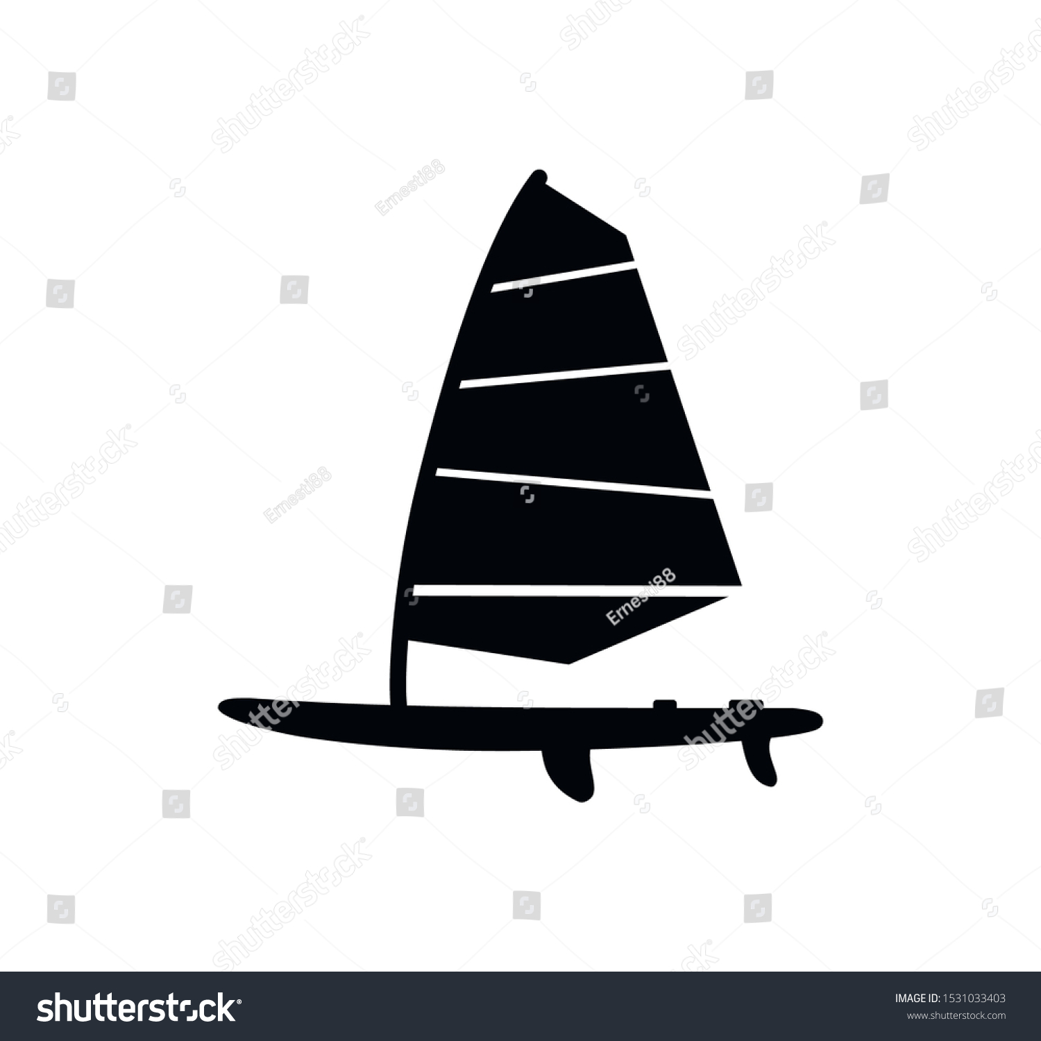 A black sailboard vector silhouette - Royalty Free Stock Vector ...