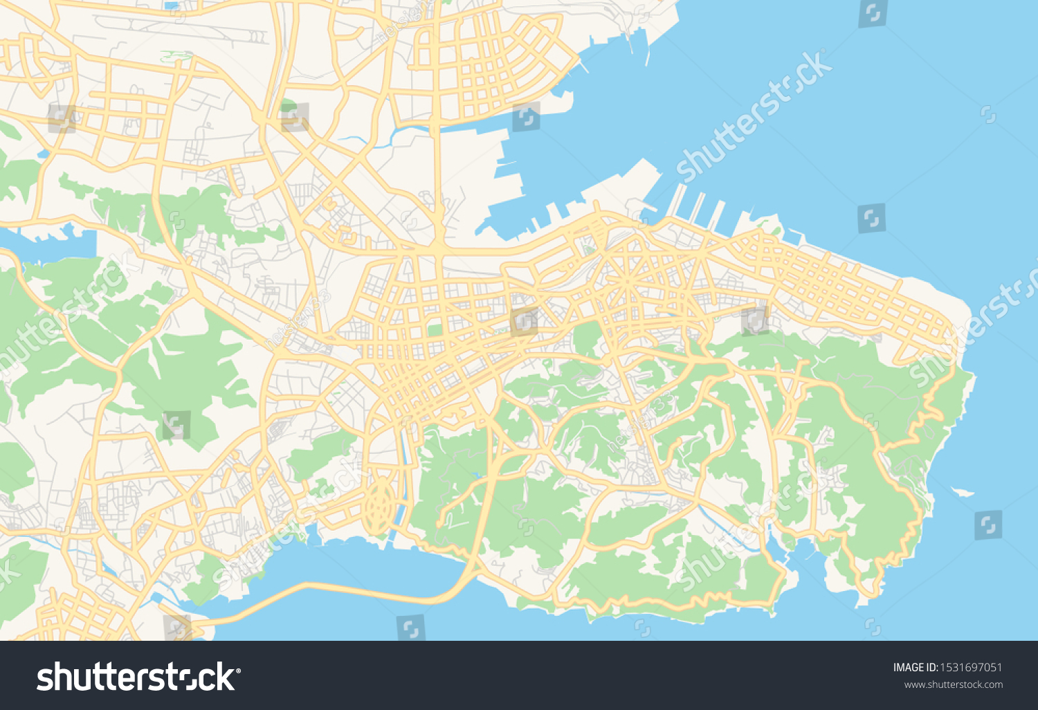 Printable street map of Dalian, Province - Royalty Free Stock Vector ...