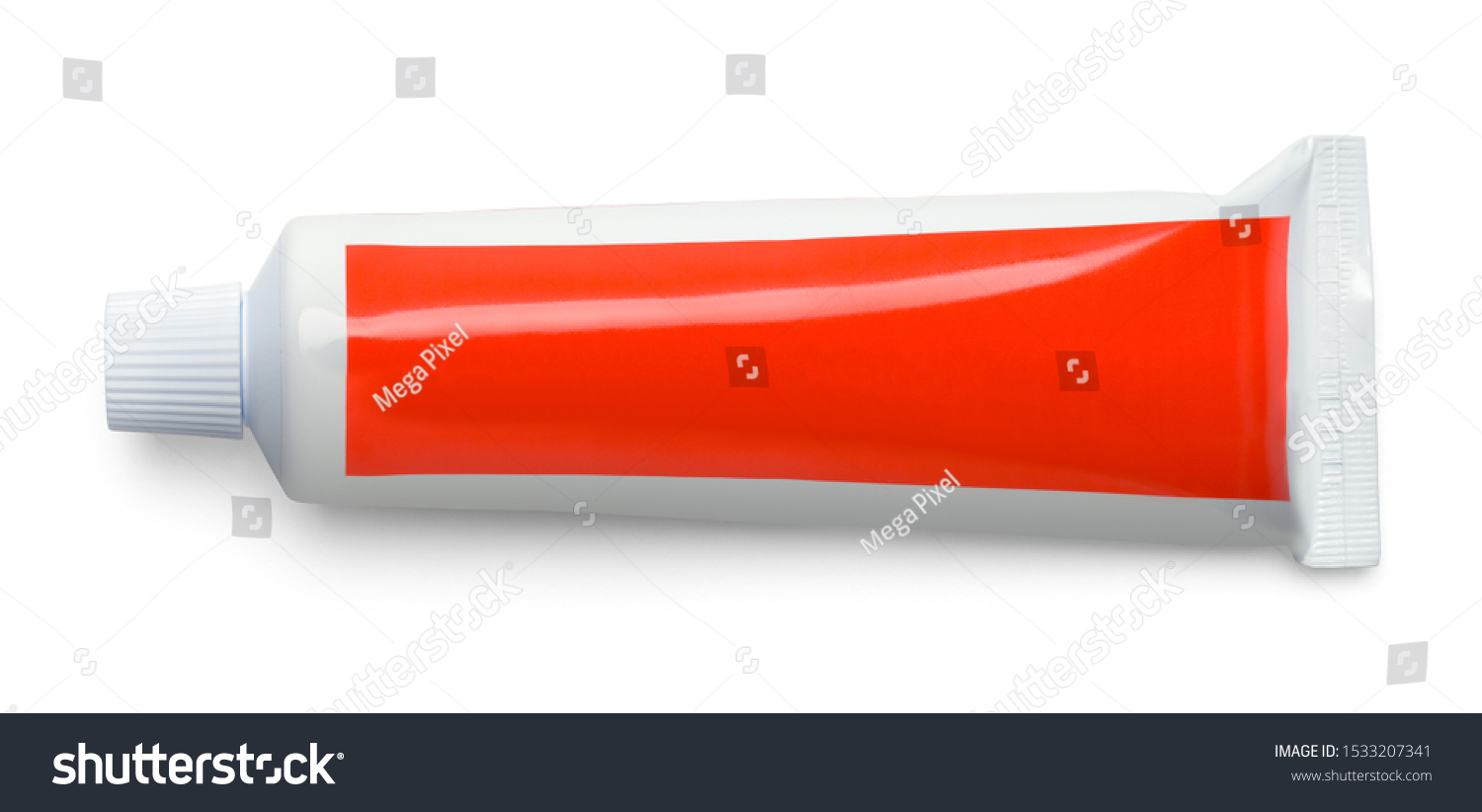 Small Red Toothpaste Tube Isolated on White. #1533207341