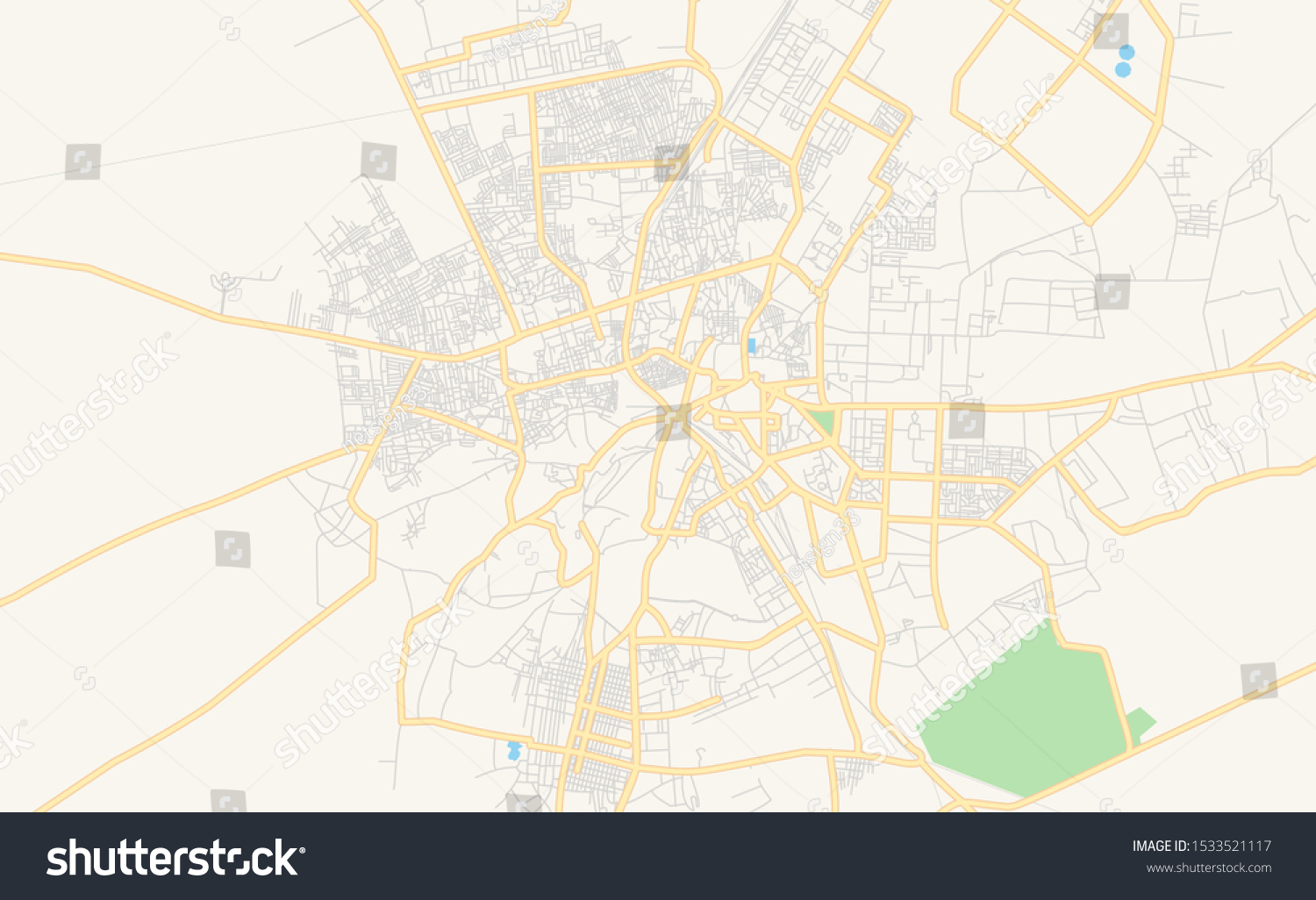 Printable street map of Bikaner, State Rajasthan - Royalty Free Stock ...