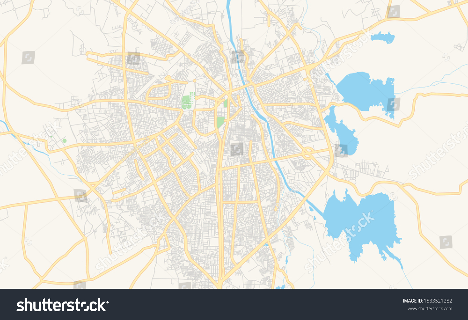 Printable street map of Rajkot, State Gujarat, - Royalty Free Stock ...