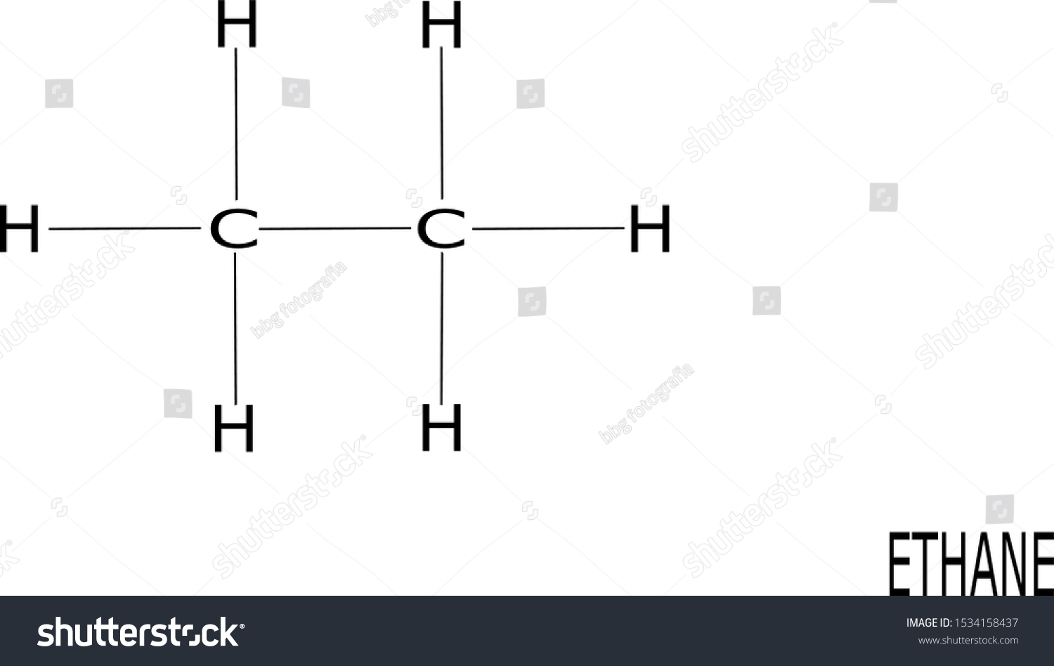 ethane molecular structure with its name a the - Royalty Free Stock ...