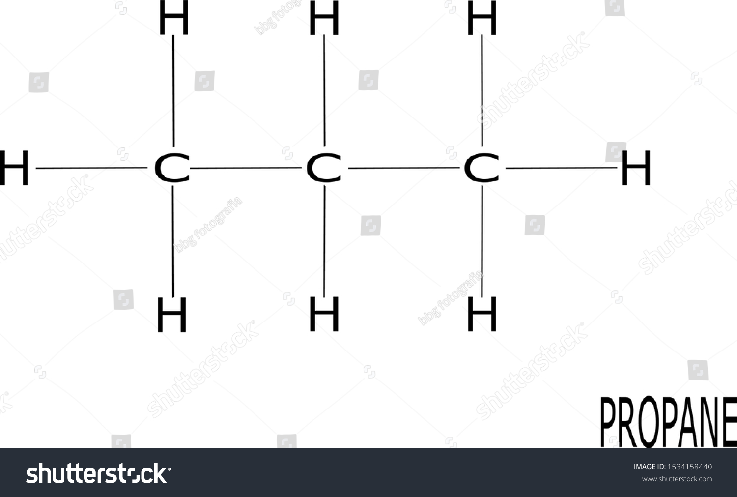 propane molecular structure with its name a the - Royalty Free Stock ...