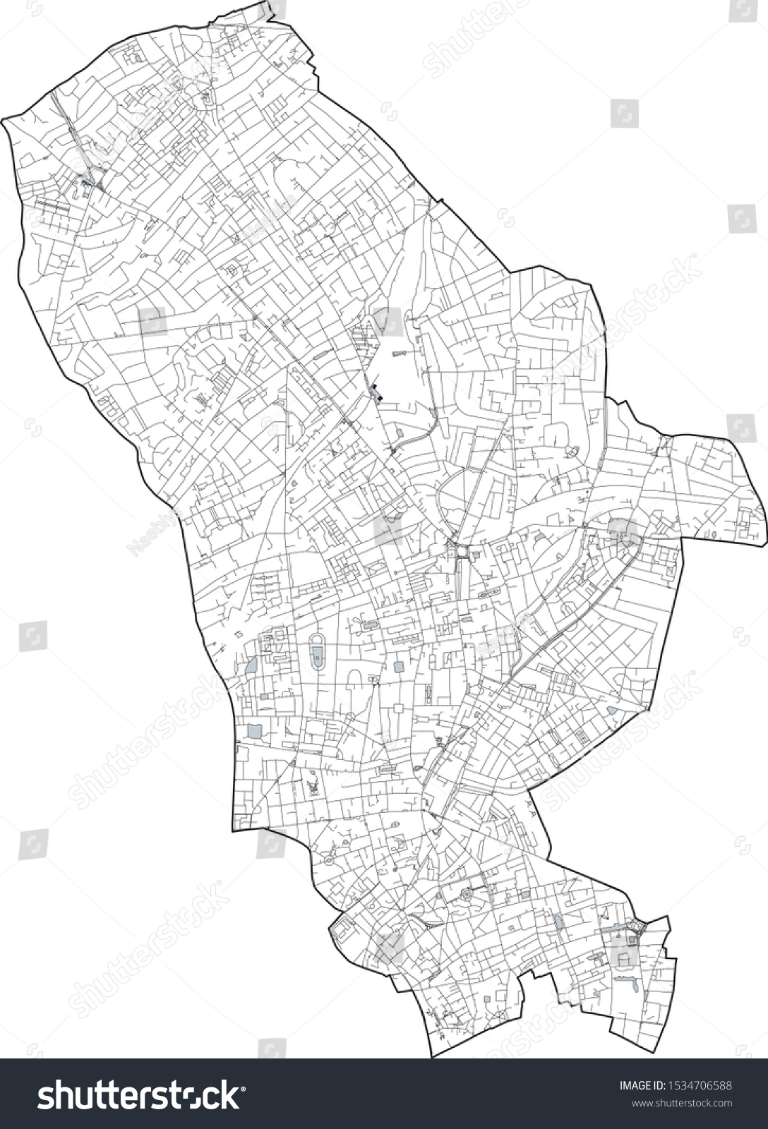 Satellite view of the London boroughs, map and - Royalty Free Stock ...