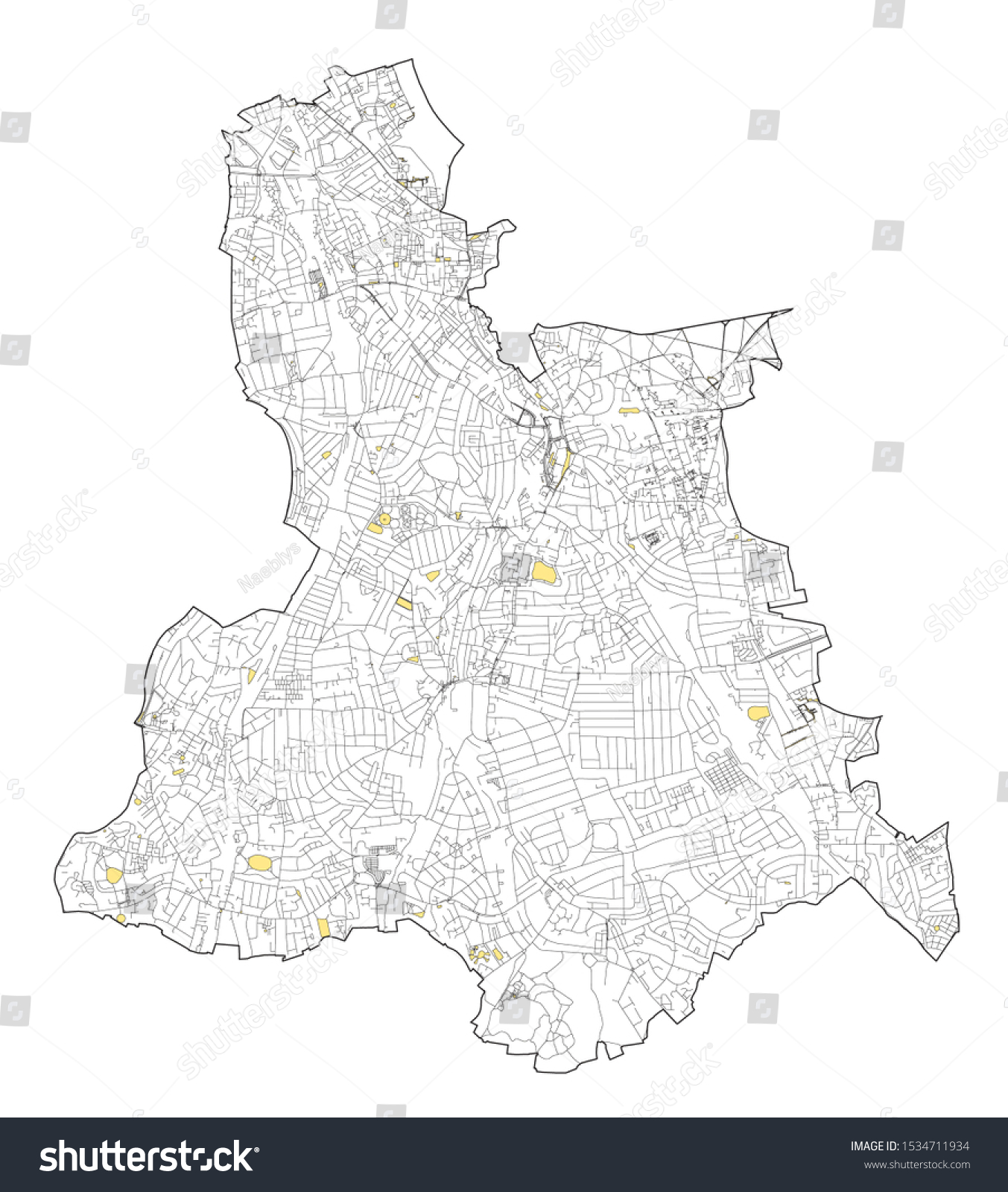 Satellite view of the London boroughs, map and - Royalty Free Stock ...