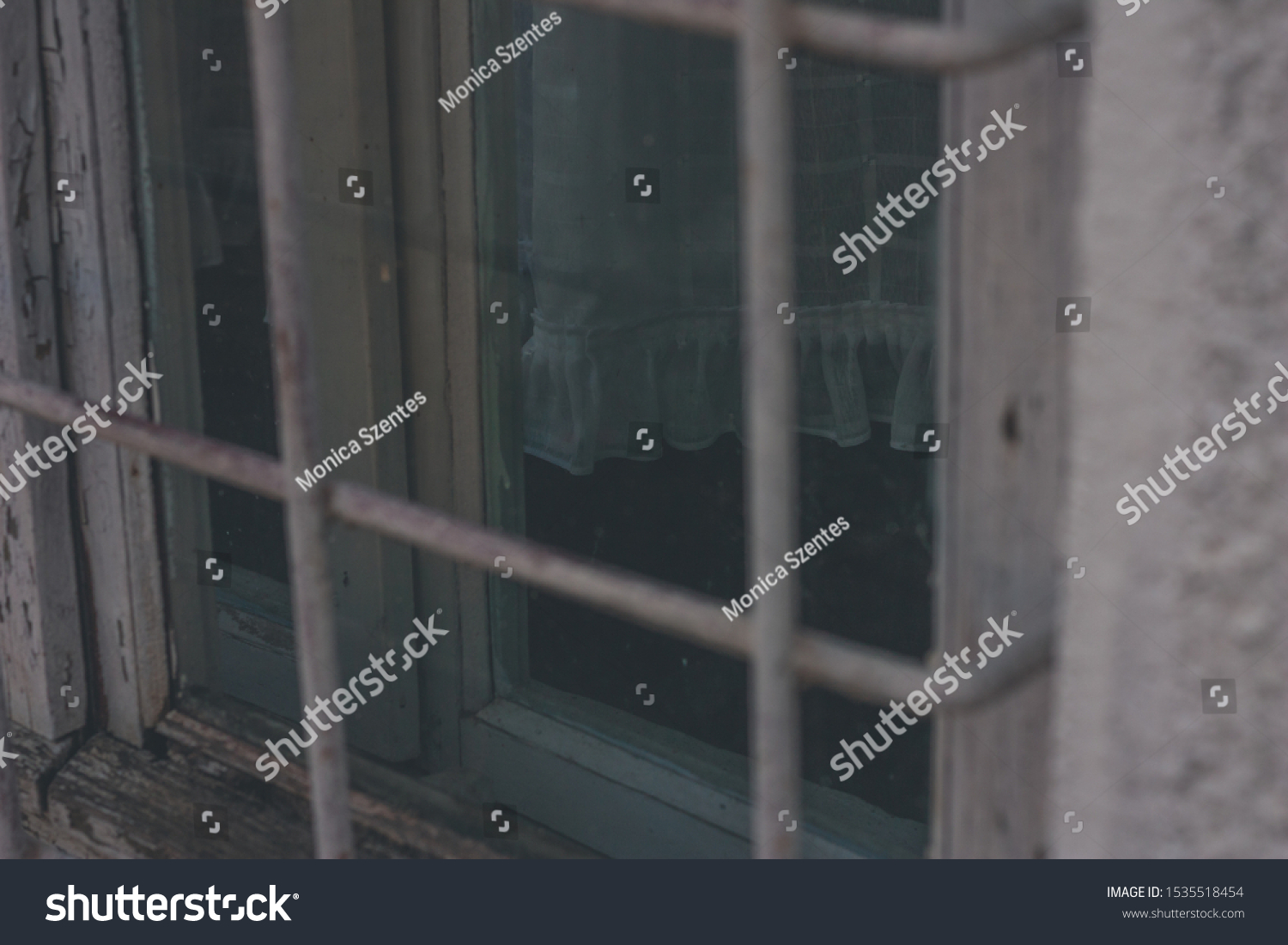 Old moody white window in detailed view #1535518454