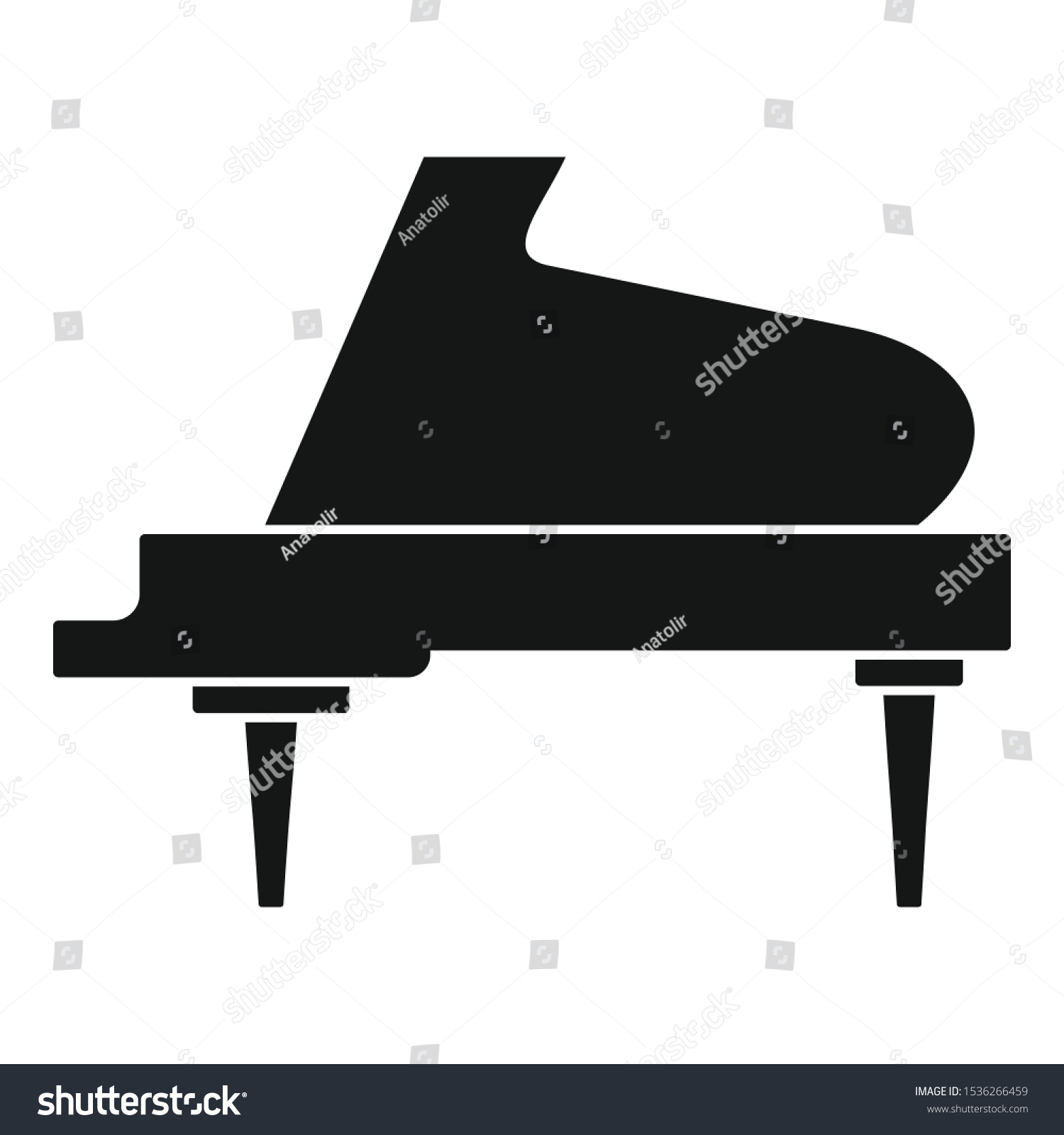 Grand piano instrument icon. Simple illustration - Royalty Free Stock ...