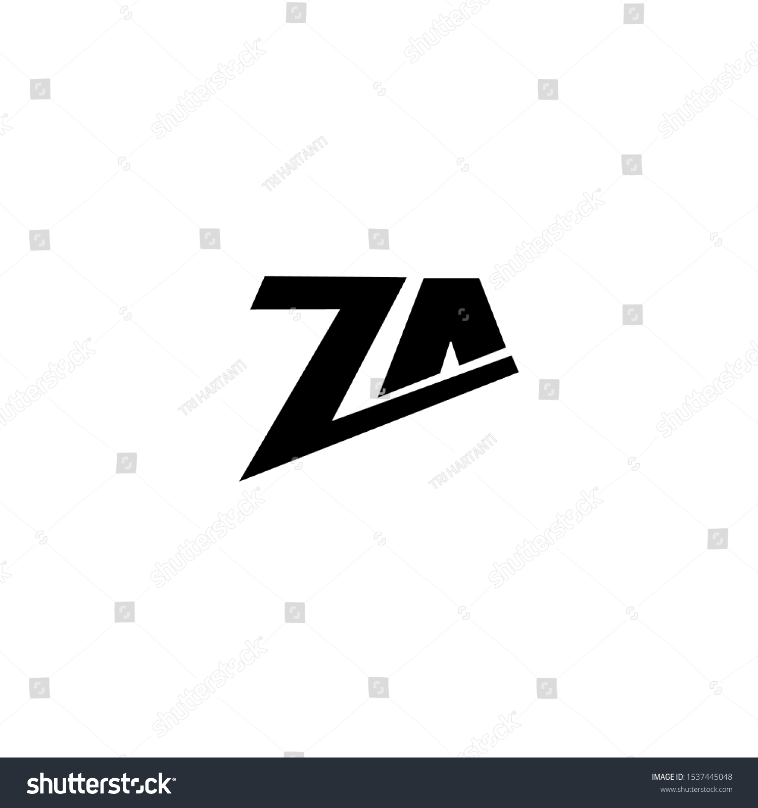 Letter ZA New Logo Vector Royalty Free Stock Vector 1537445048 