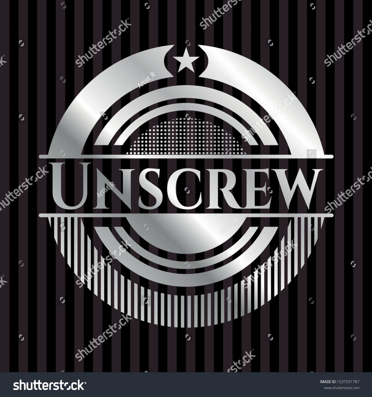 Unscrew Silvery Emblem Vector Illustration Royalty Free Stock