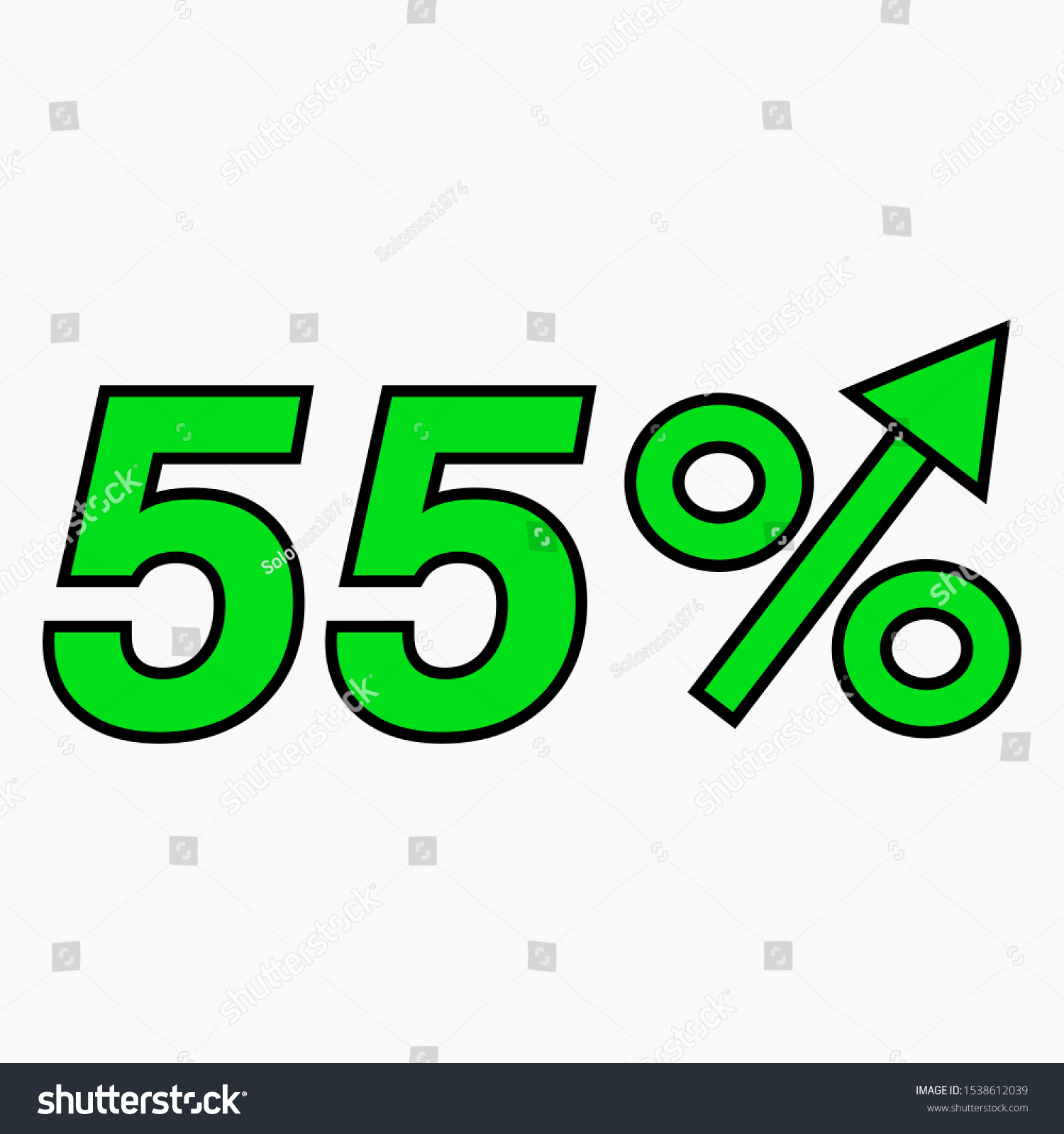 the-green-figure-is-55-percent-increase-price-royalty-free-stock