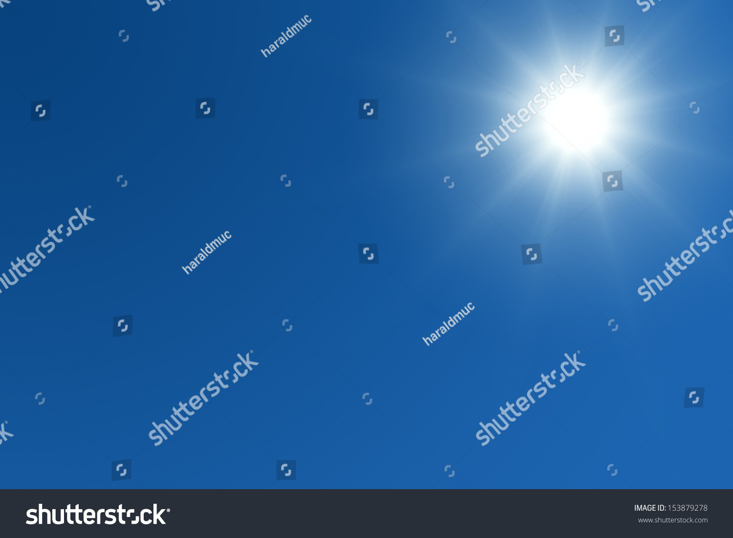 Bright sun with text space #153879278