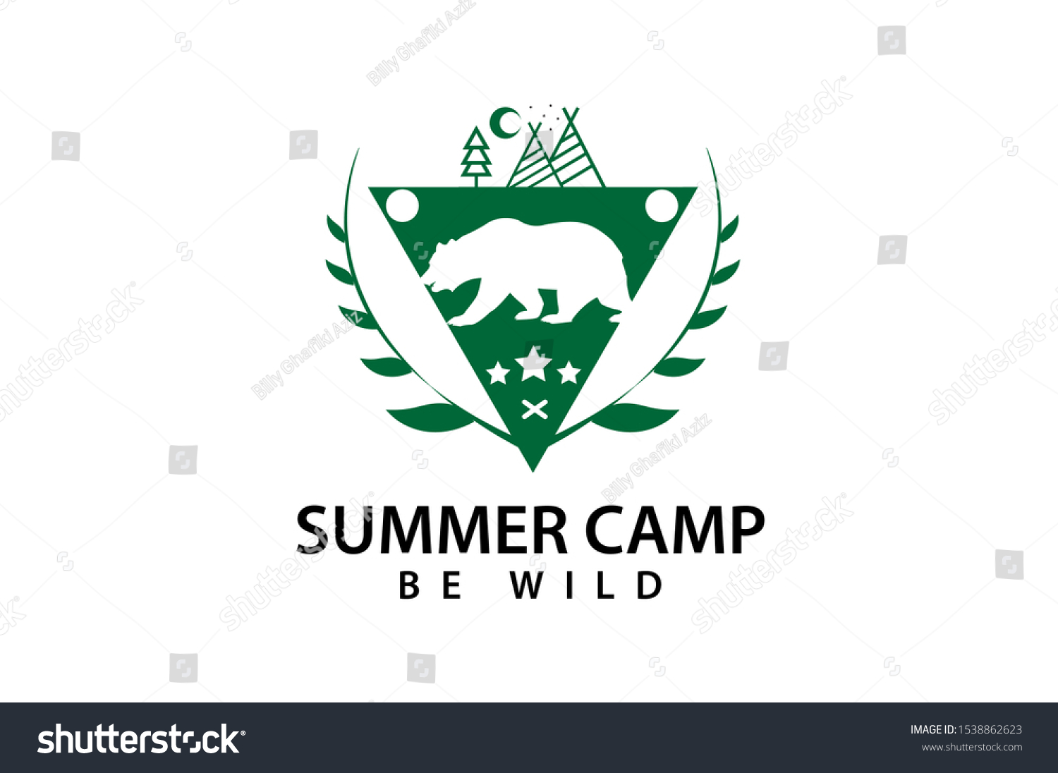 sumer camp logo, wild camp logo template - Royalty Free Stock Vector ...