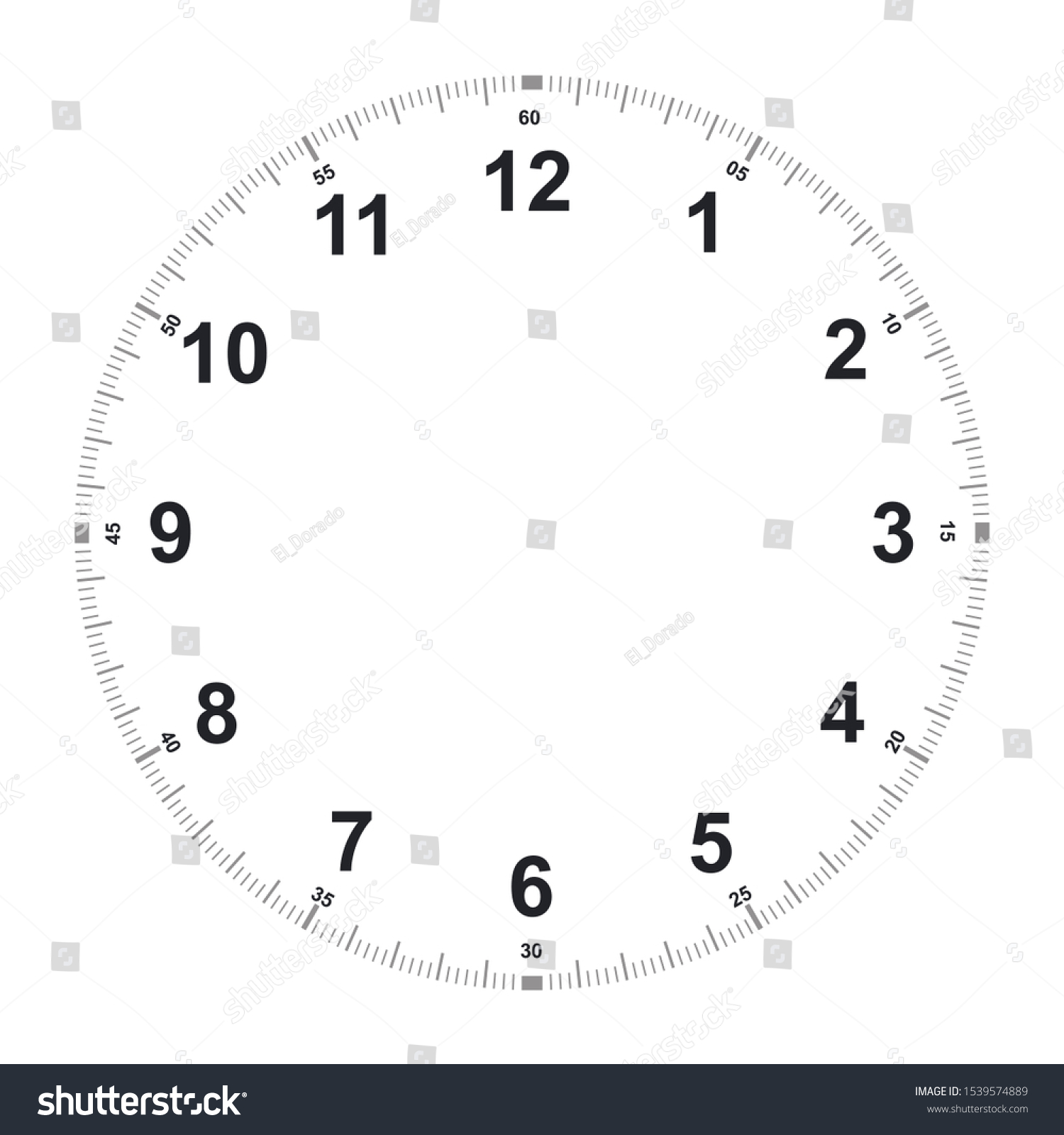 Vector clock (watches) face with numbers - Royalty Free Stock Vector ...