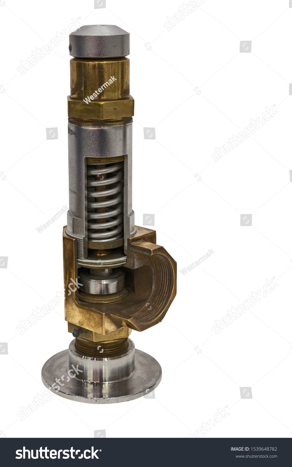 cross section of a small pressure relief valve isolated on a white background #1539648782