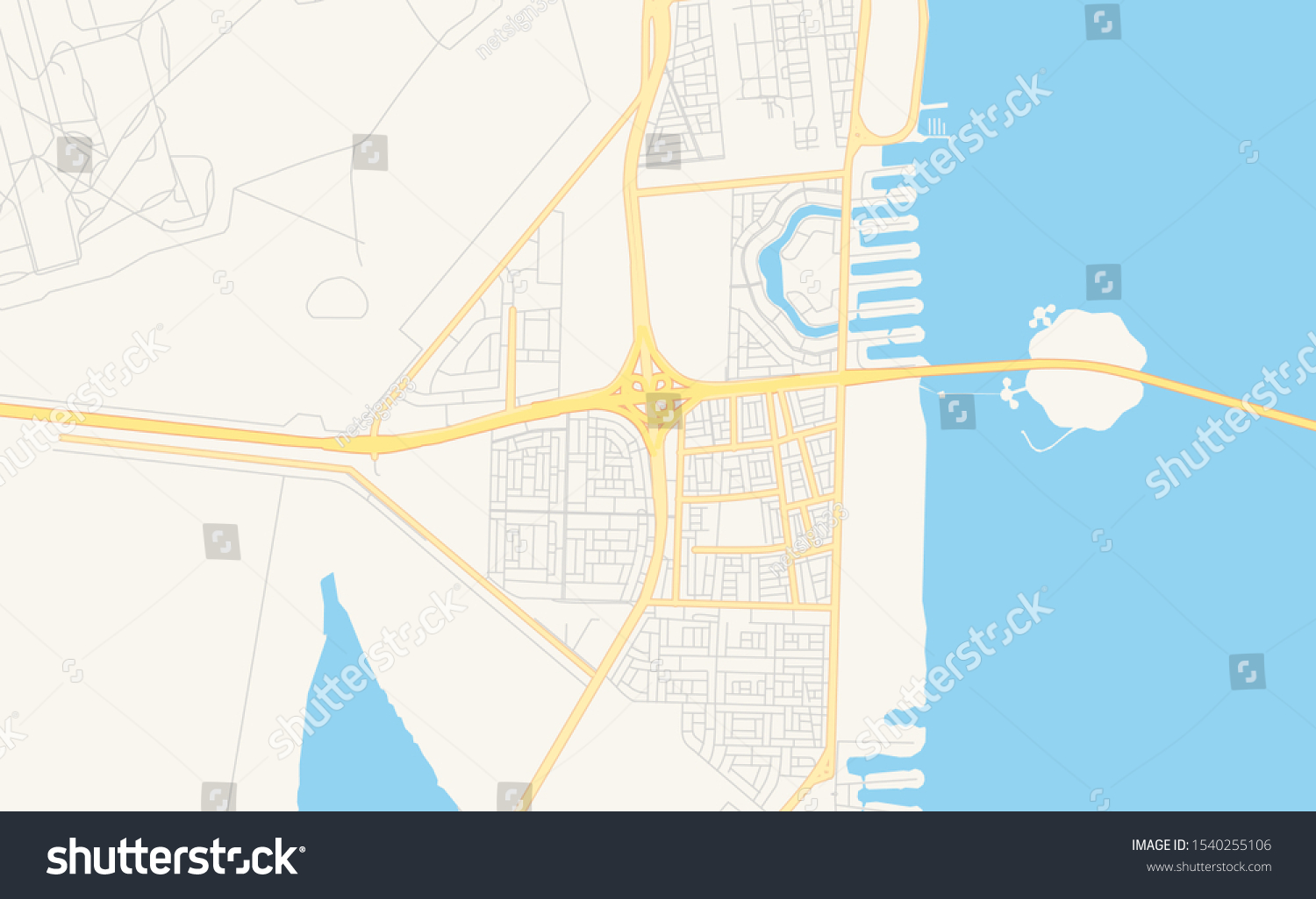 Printable street map of Khobar, Saudi Arabia. - Royalty Free Stock ...