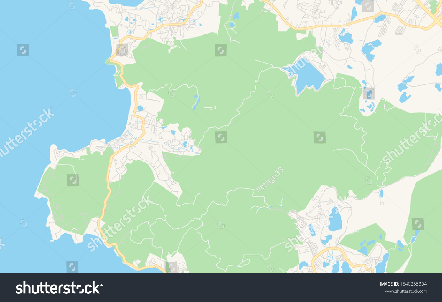 Printable street map of Phuket, Province Phuket, - Royalty Free Stock ...