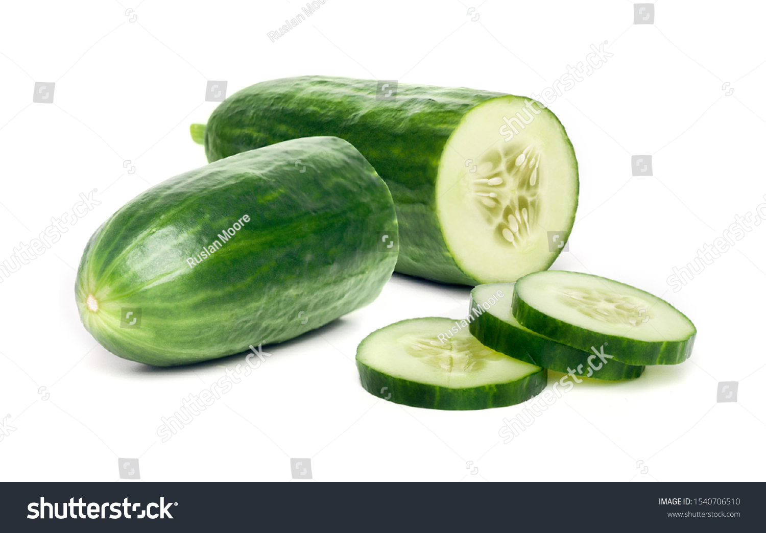 cucumber isolated on white background, clipping path, full depth of field #1540706510