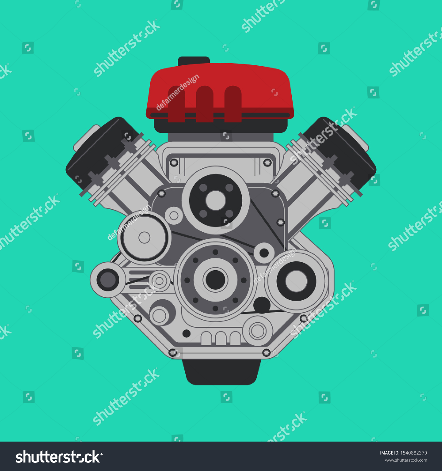 Vector Illustration Modern Car Engine - Royalty Free Stock Vector ...