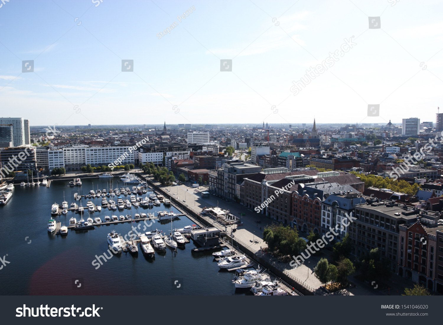 Antwerp, Belgium - September 1 2019: View on landscape city from Antwerp Arts Museum #1541046020